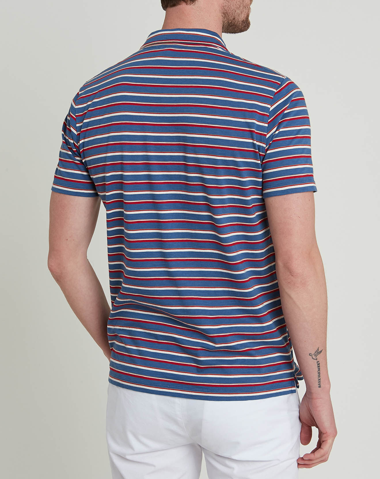 Hartford T-Shirt Pocket Crew rayé bleu