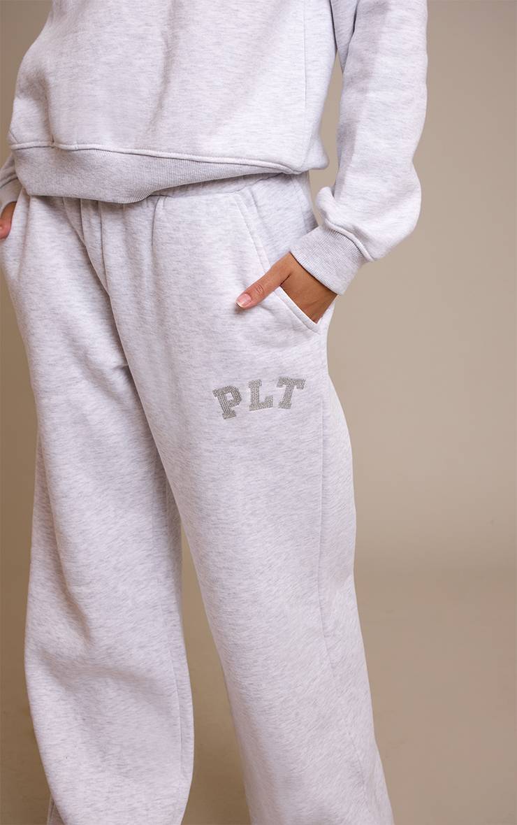 Gris Cendré Jogging Jambe Droite Logo Pailleté Plt