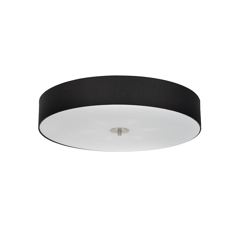 Landelijke plafondlamp zwart 70 cm - Drum