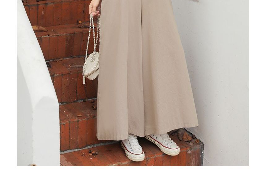 Honey River - Wijde jumpsuit met effen pijpen