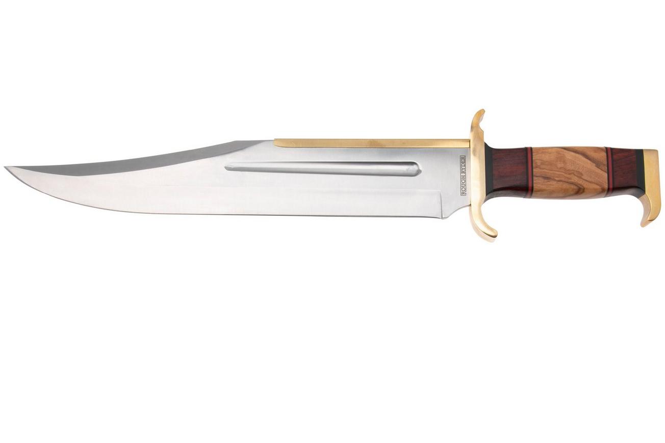 Rough Ryder Raiders Bowie RR2523, Satin Stainless Steel, Wood Handle, vaststaand mes