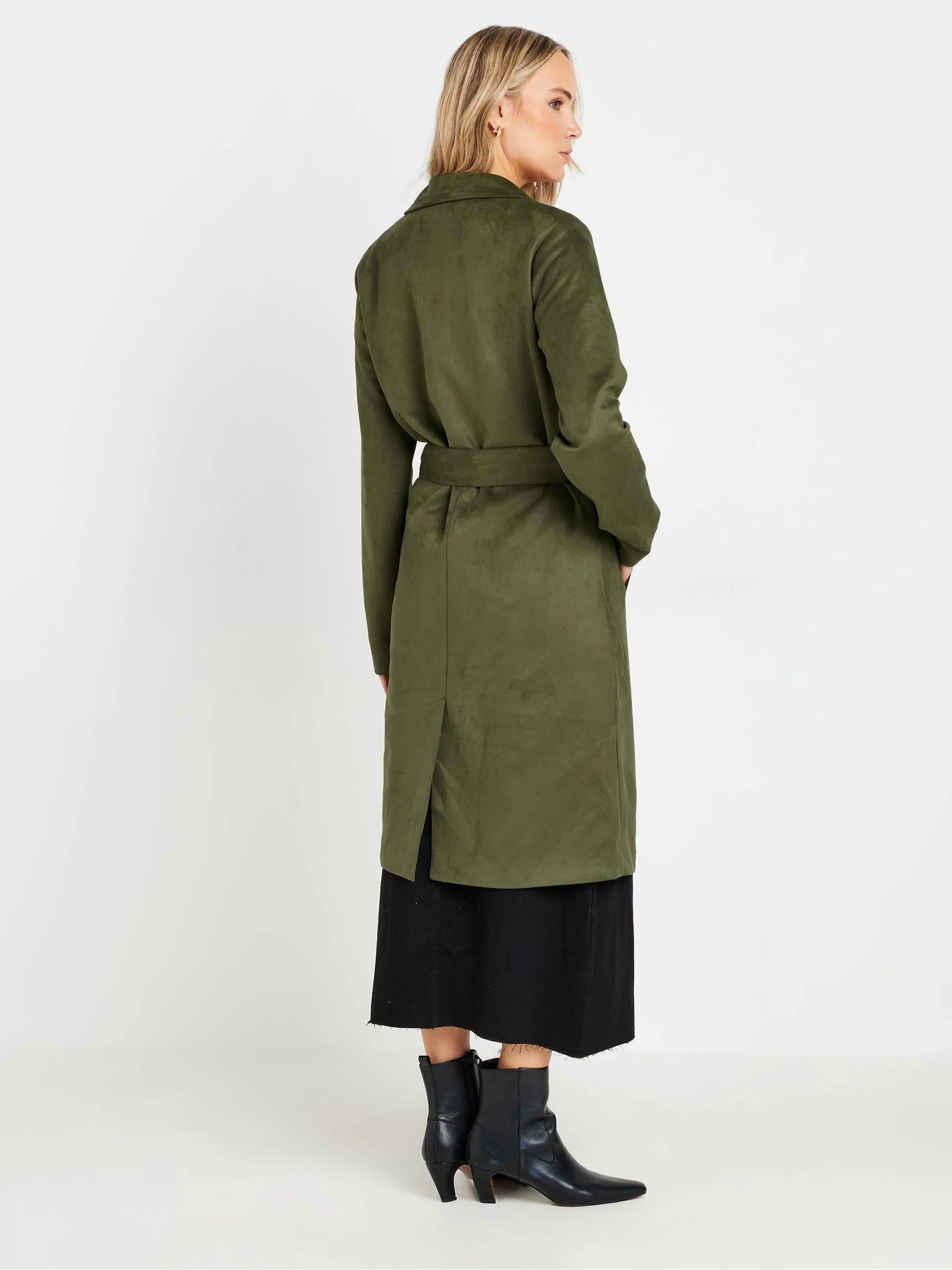 Long Tall Sally midi trenchcoat van imitatiesuède