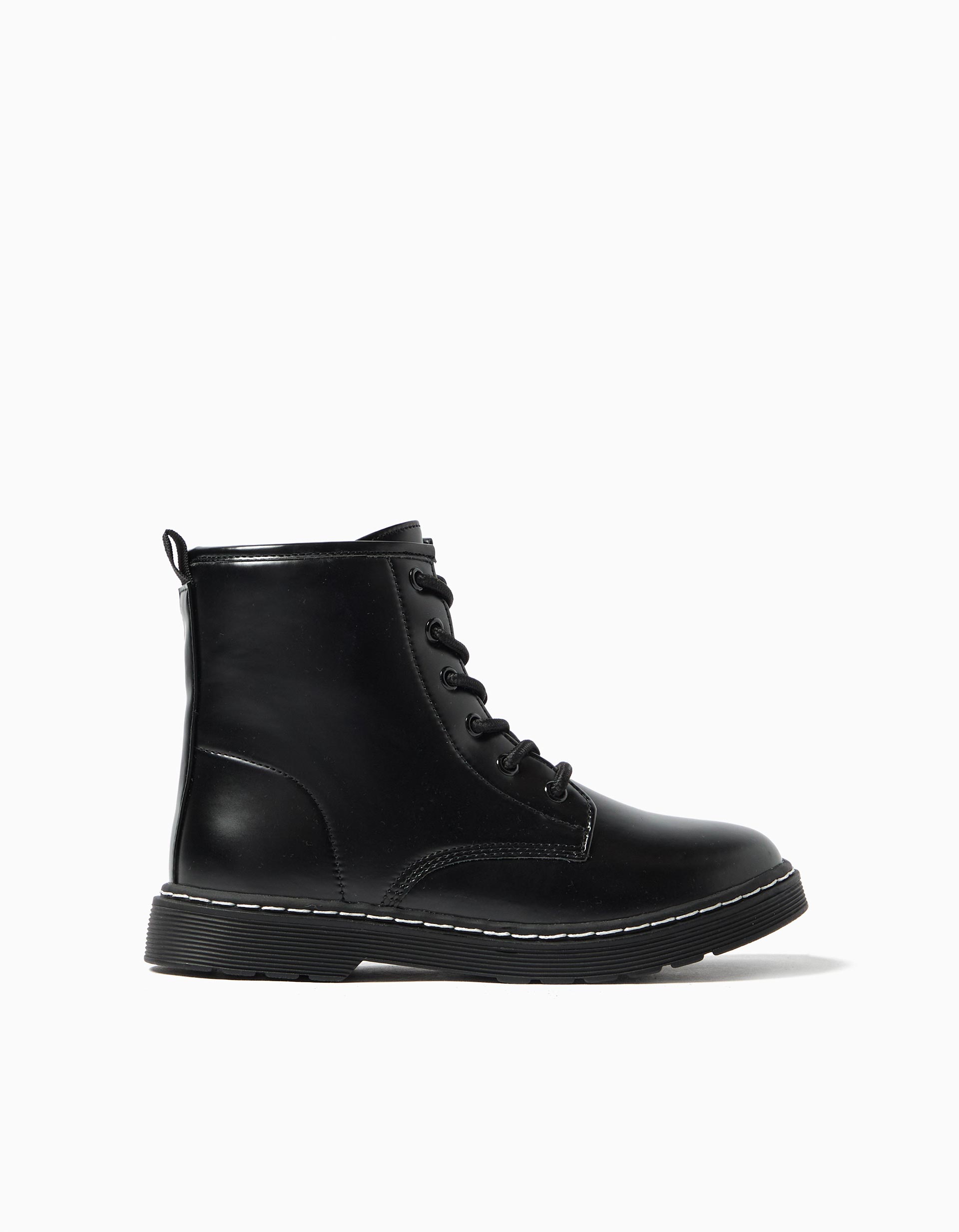 Botas Estilo Militar, Menina, Preto