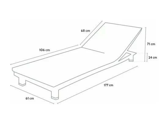 Bain de soleil de plage et jardin avec matelas confort ZEPHYR