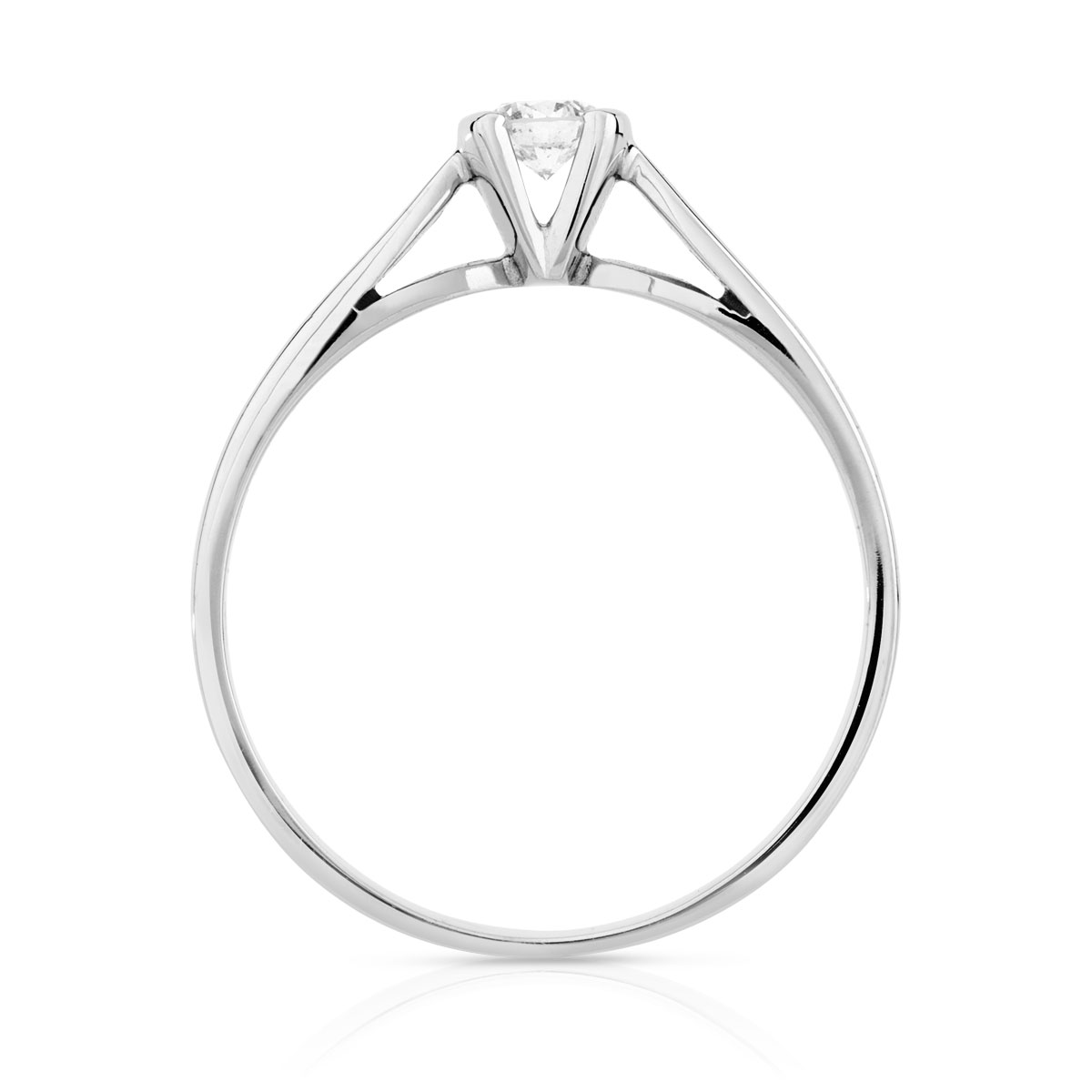Solitaire or blanc 750 diamant 0.15 carat H/P1