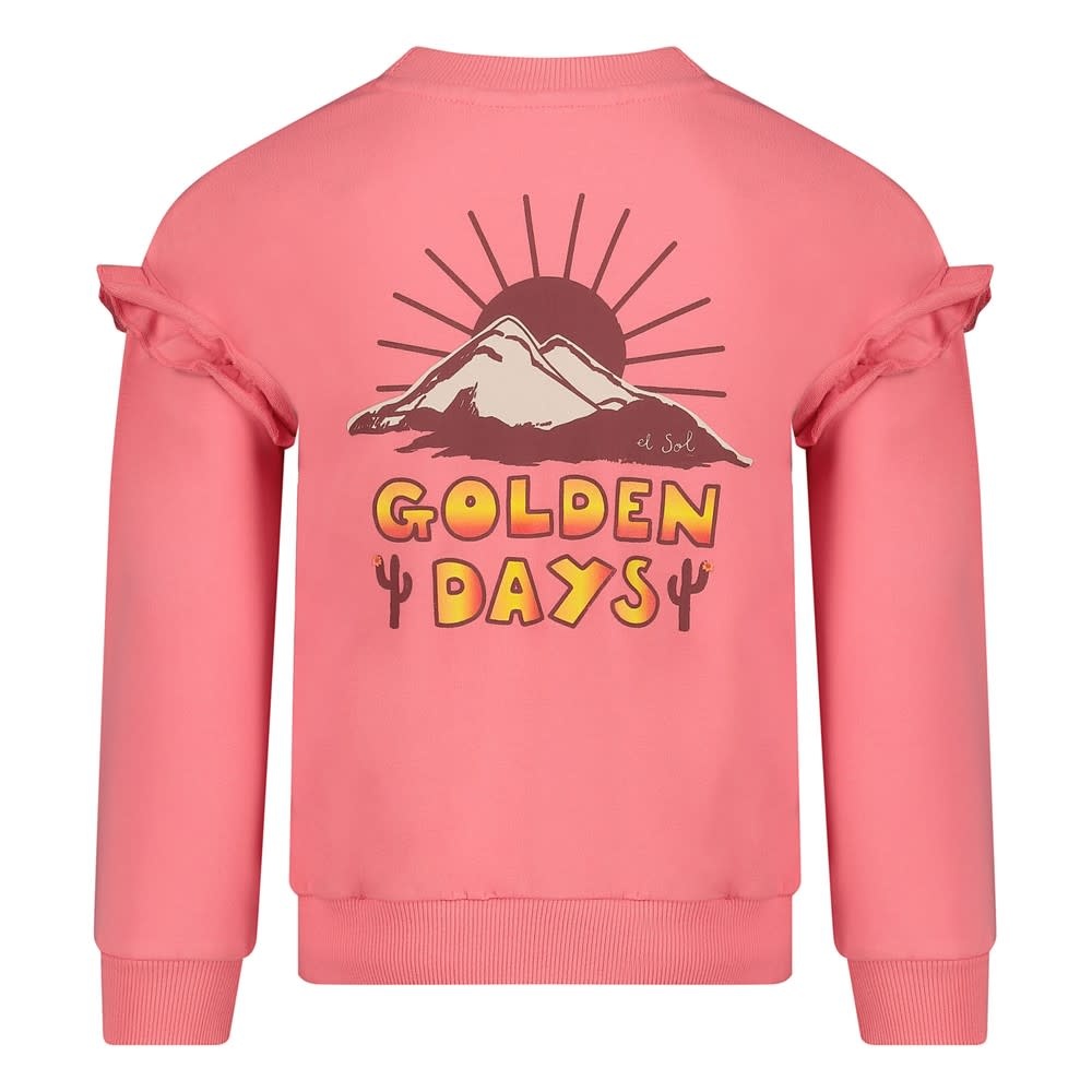 Jubel Jubel sweater met backprint - Salsa Sunset roze