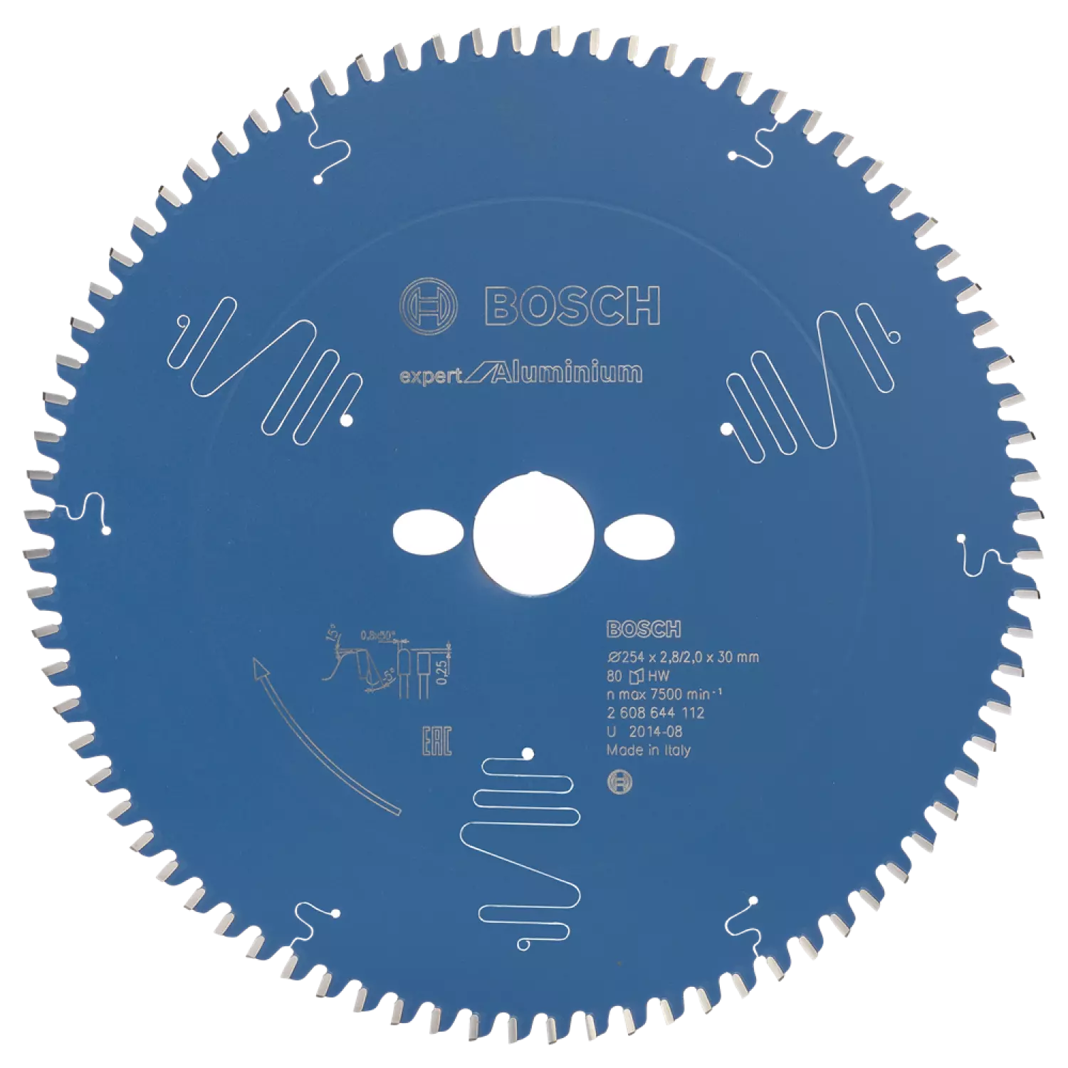 Bosch 2608644112 Expert Cirkelzaagblad - 254 x 30 x 80T - Aluminium - Carbide