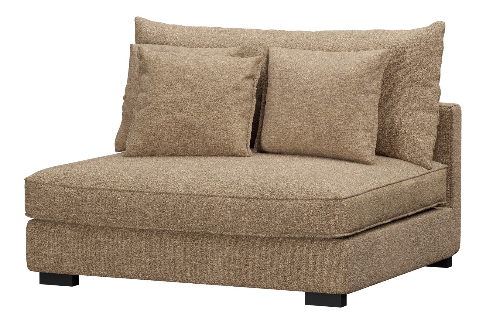 Rossi Lux 2-seter uten arm Tekstil Beatto 1012 Brun med sorte ben. Lux Komfort.