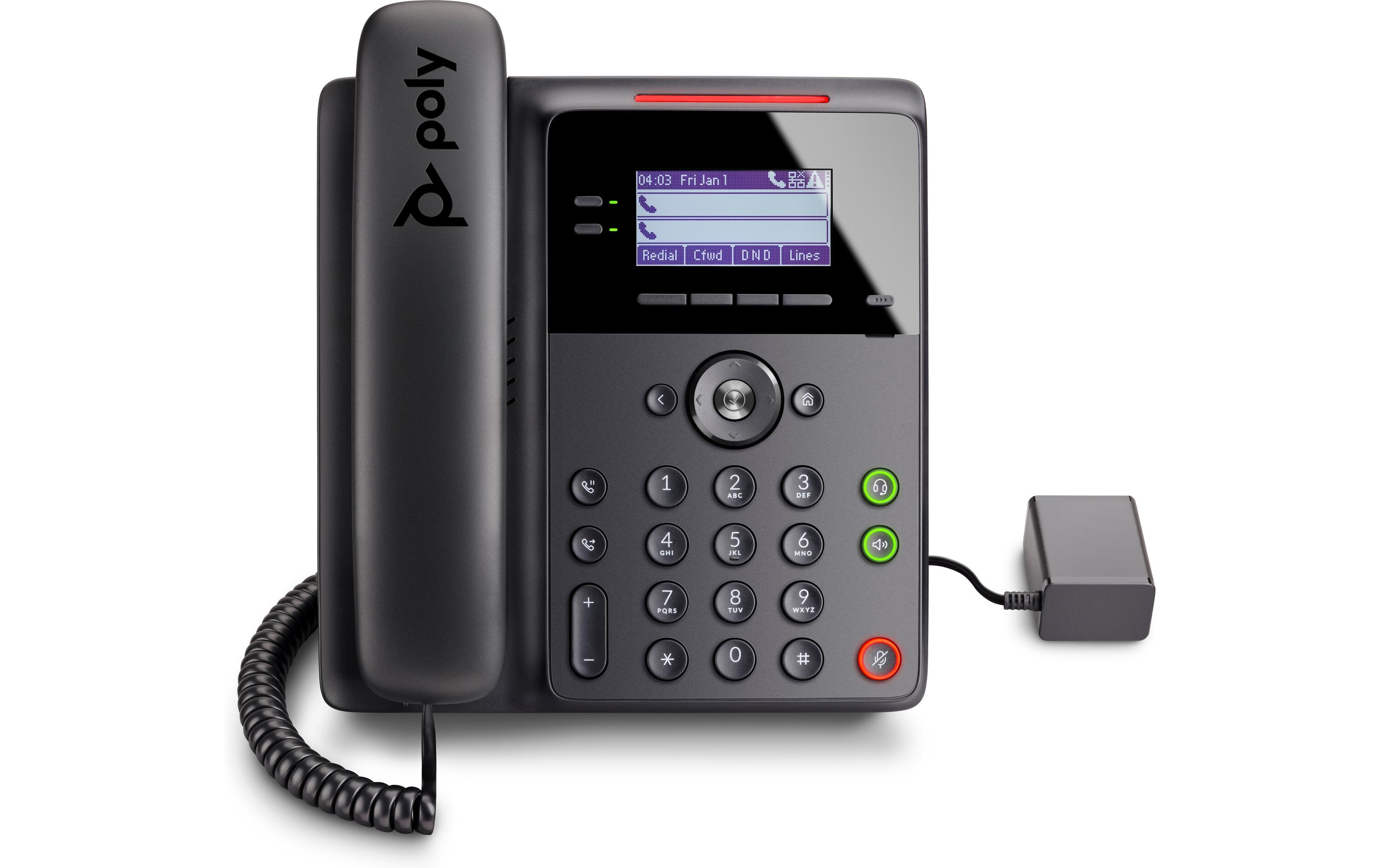 Tischtelefon Poly Edge B10 Schwarz, Google VoiceSicherer Auftritt am Telefon