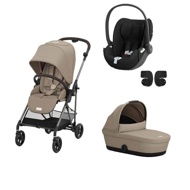Poussette TRIO Melio 4 Taupe Nacelle Almond Beige Cloud T Sepia Black - CYBEX