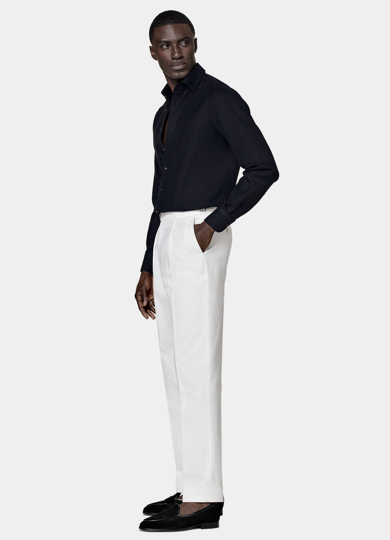 Chemise coupe ajustée bleu marine