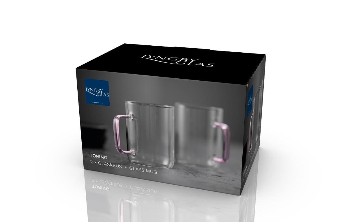 Universaltasse Torino Pink, 2 Stück, 40 clGlasbecher mit Henkeln
