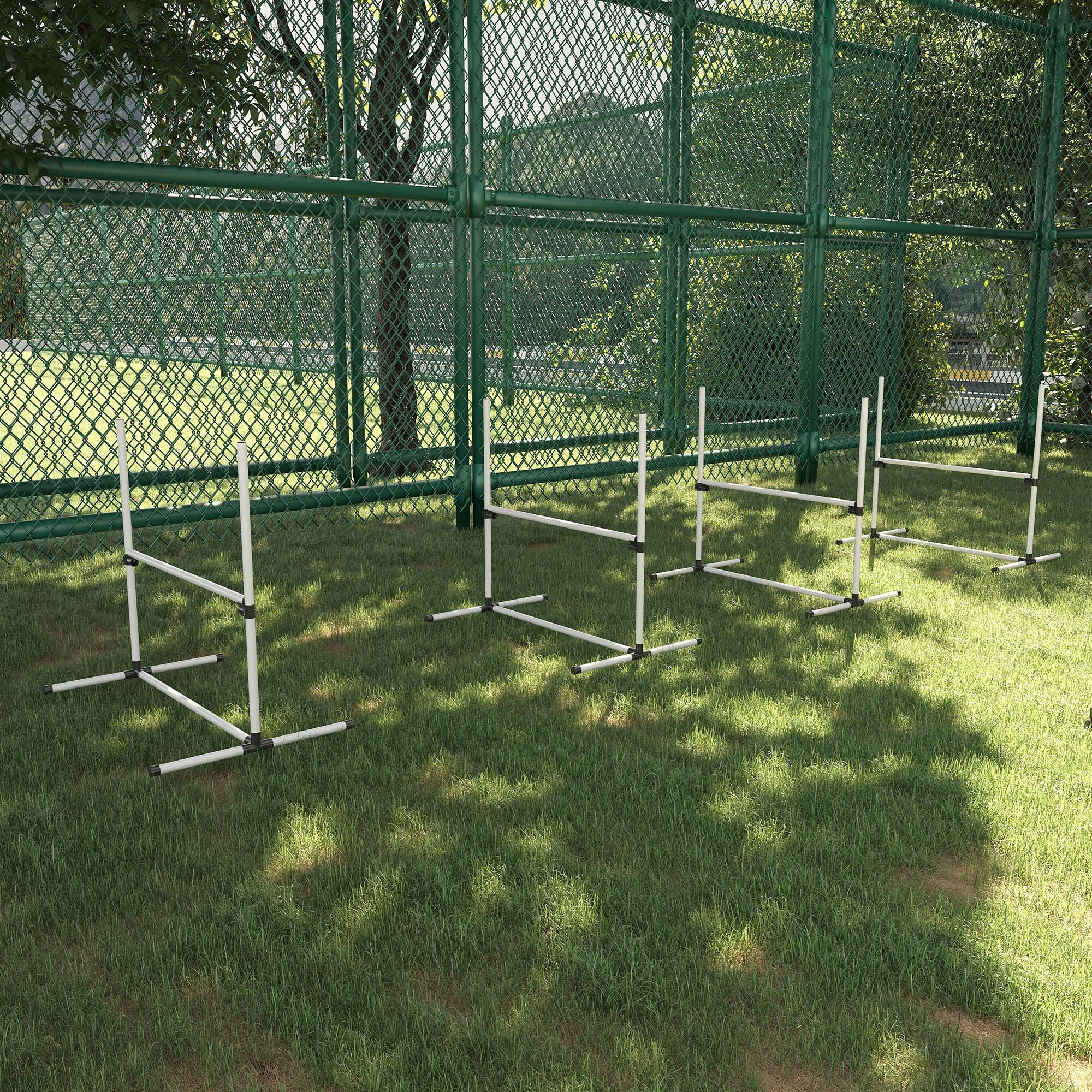 PawHut Agility Hürdenset als 4er Set weiß