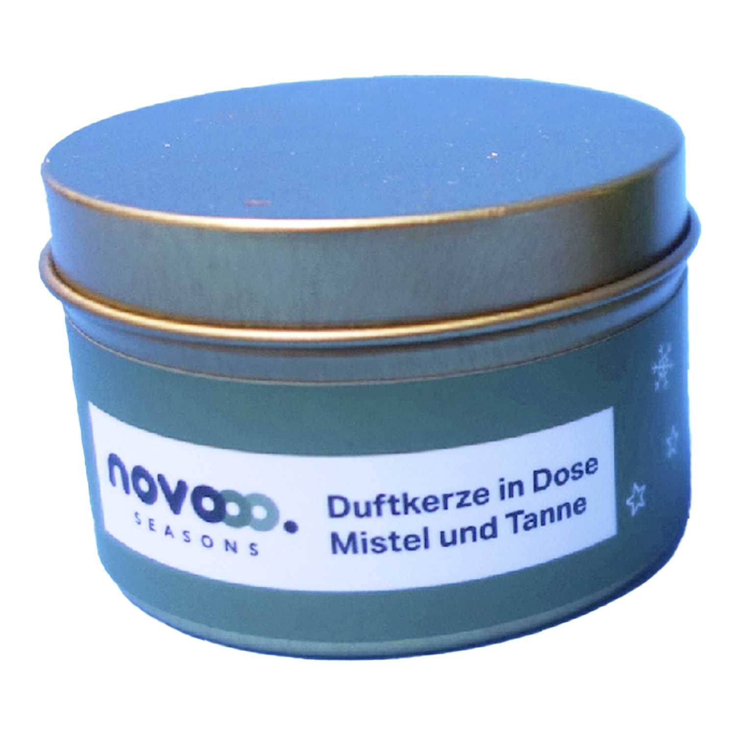 Duftkerze in Dose H=4cm Mistel+Tanne