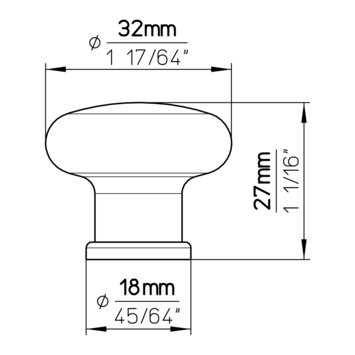 Knop Juliette wit 32mm