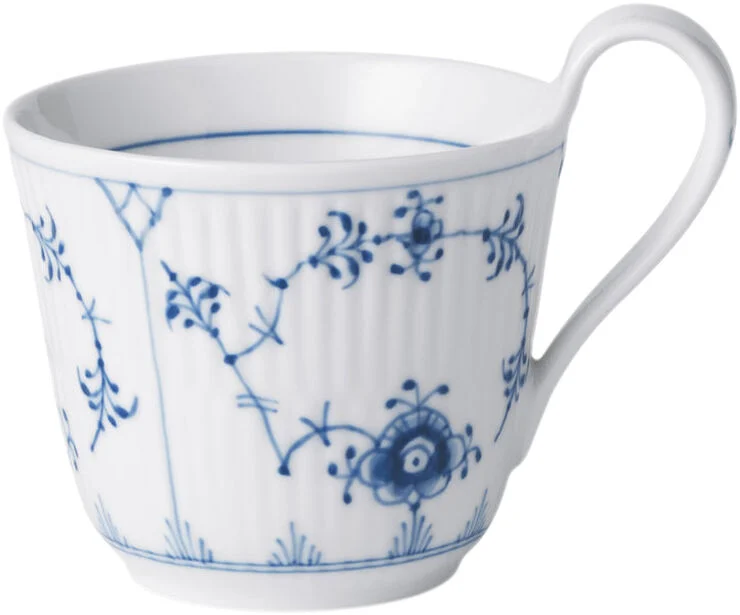 Royal Copenhagen Blue Fluted Plain High Handle Cup 24cl Hvid