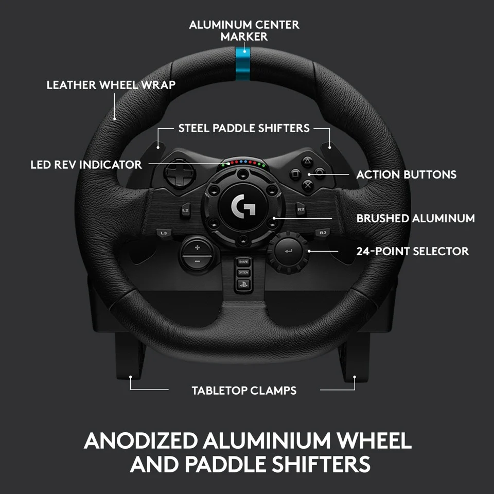 Logitech - G923 Driving Force Racing til PS5, PS4 og PC