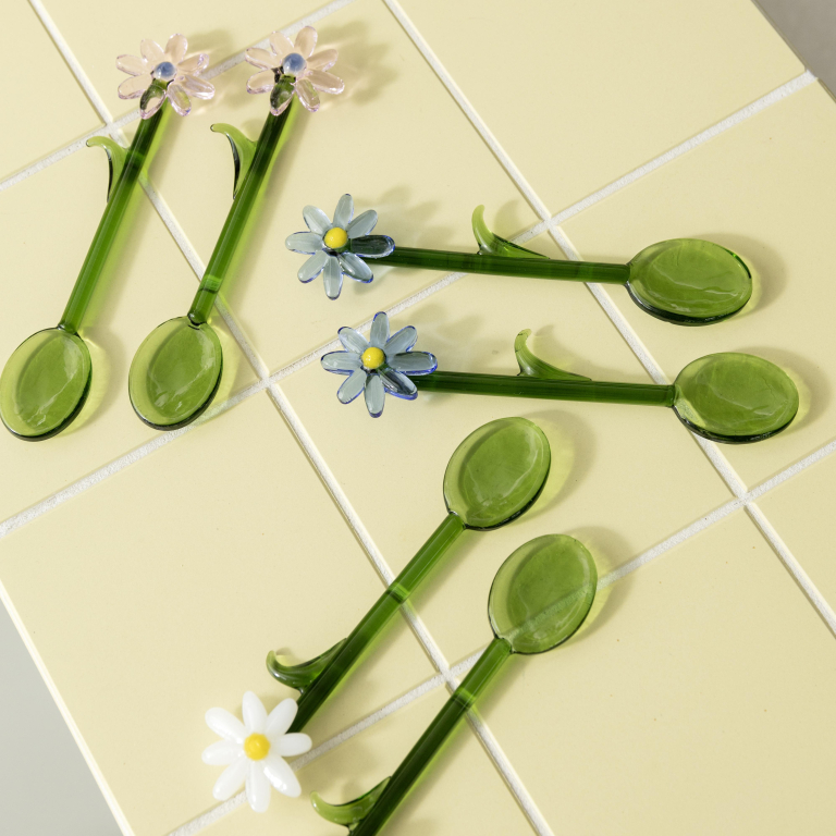 &klevering Flora lepels set van 2 White