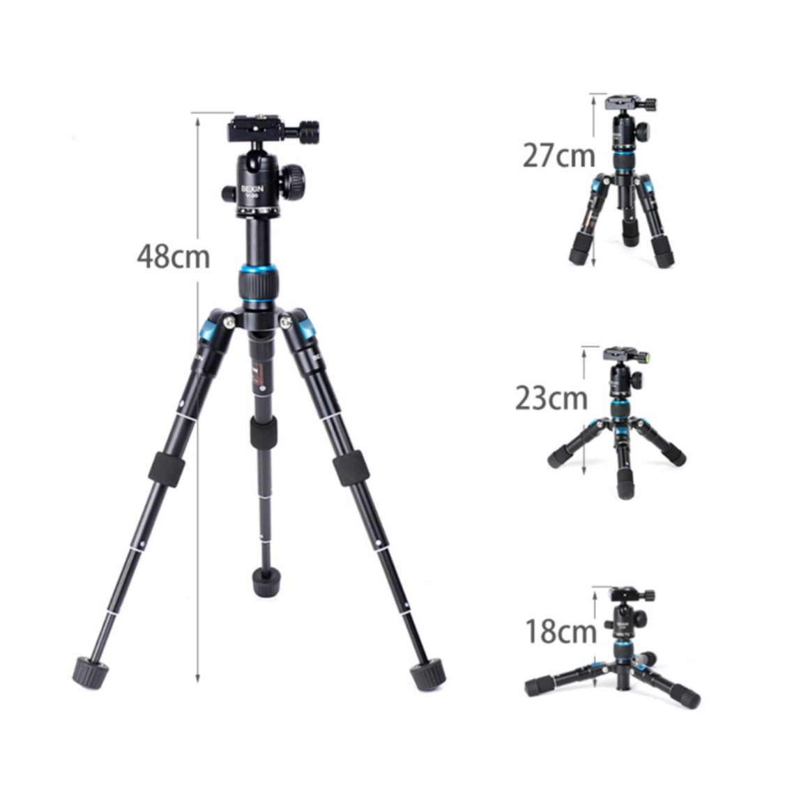 (48cm) Reise Foto / Video Tripod Dreibein Stativ Halterung mit 1/4