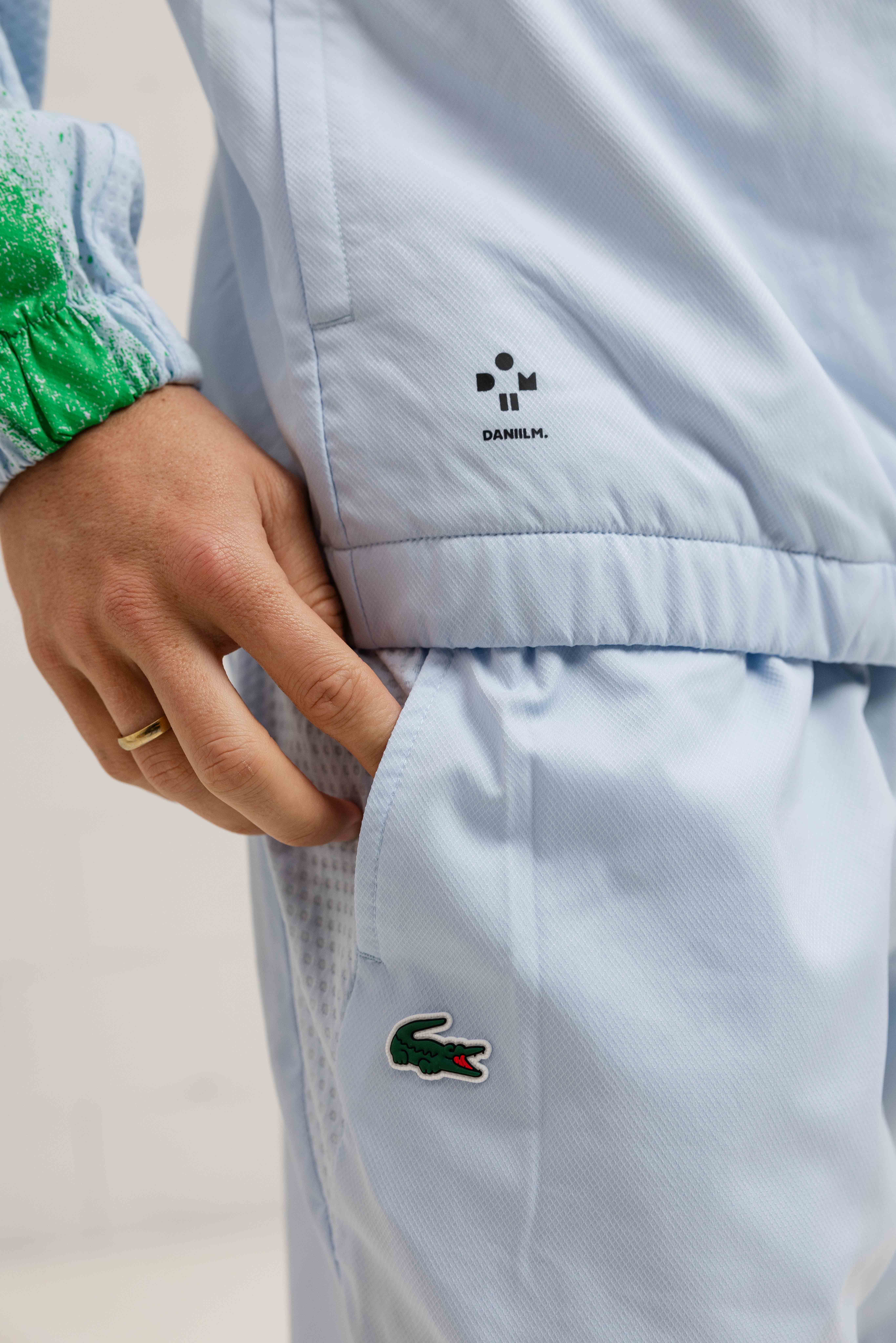 Lacoste Tennis x Daniil Medvedev Trainingspak Heren Lichtblauw/Groen