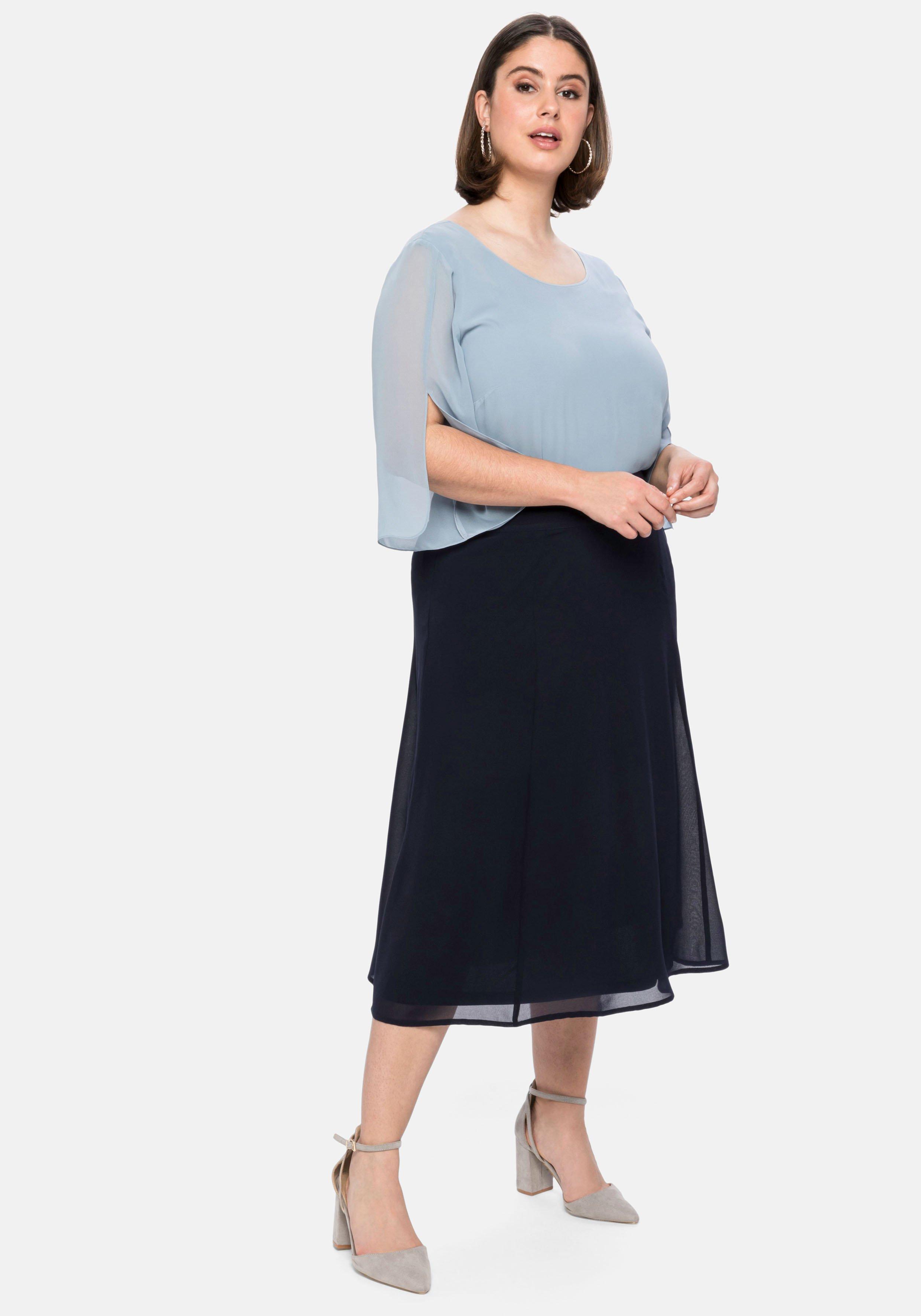 Tunika im Layerlook mit Chiffon