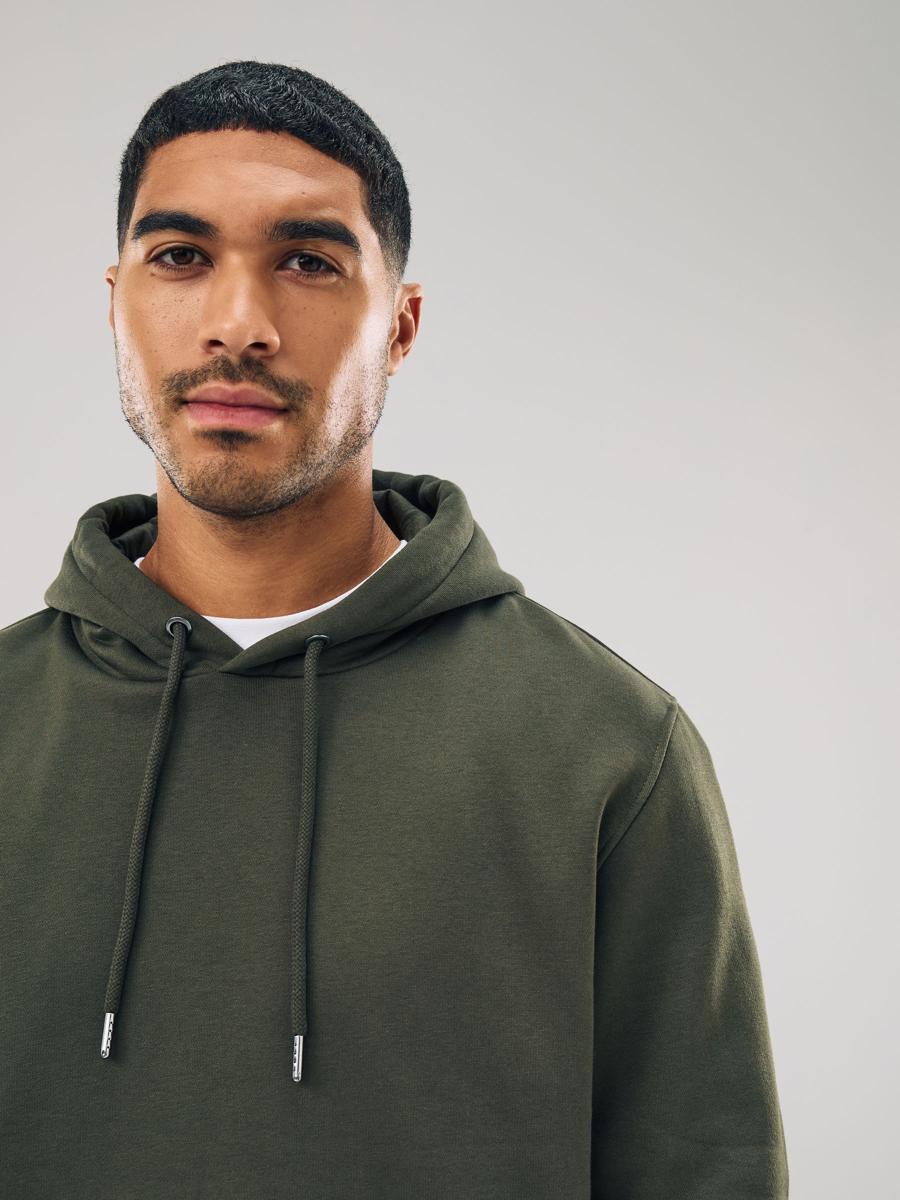 Kakigroen - Normale Pasvorm - Zwaargewicht Cotton Rich Jersey Hoodie