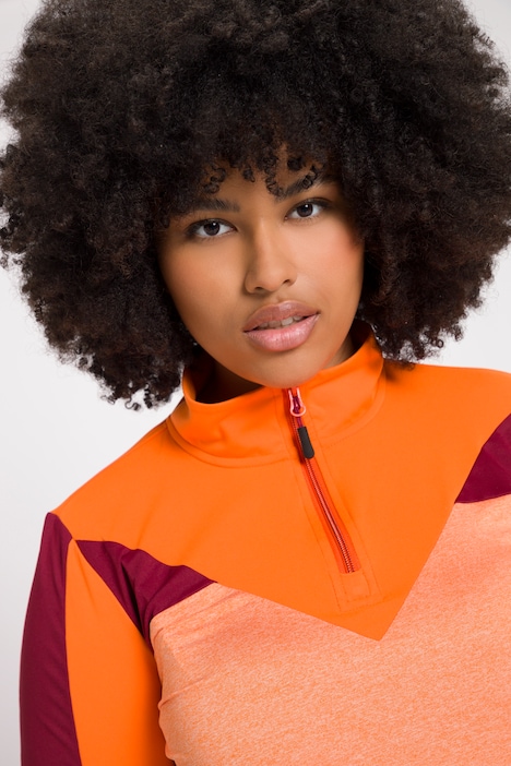 Thermo-Troyer, Colorblocking, Stehkragen, Langarm