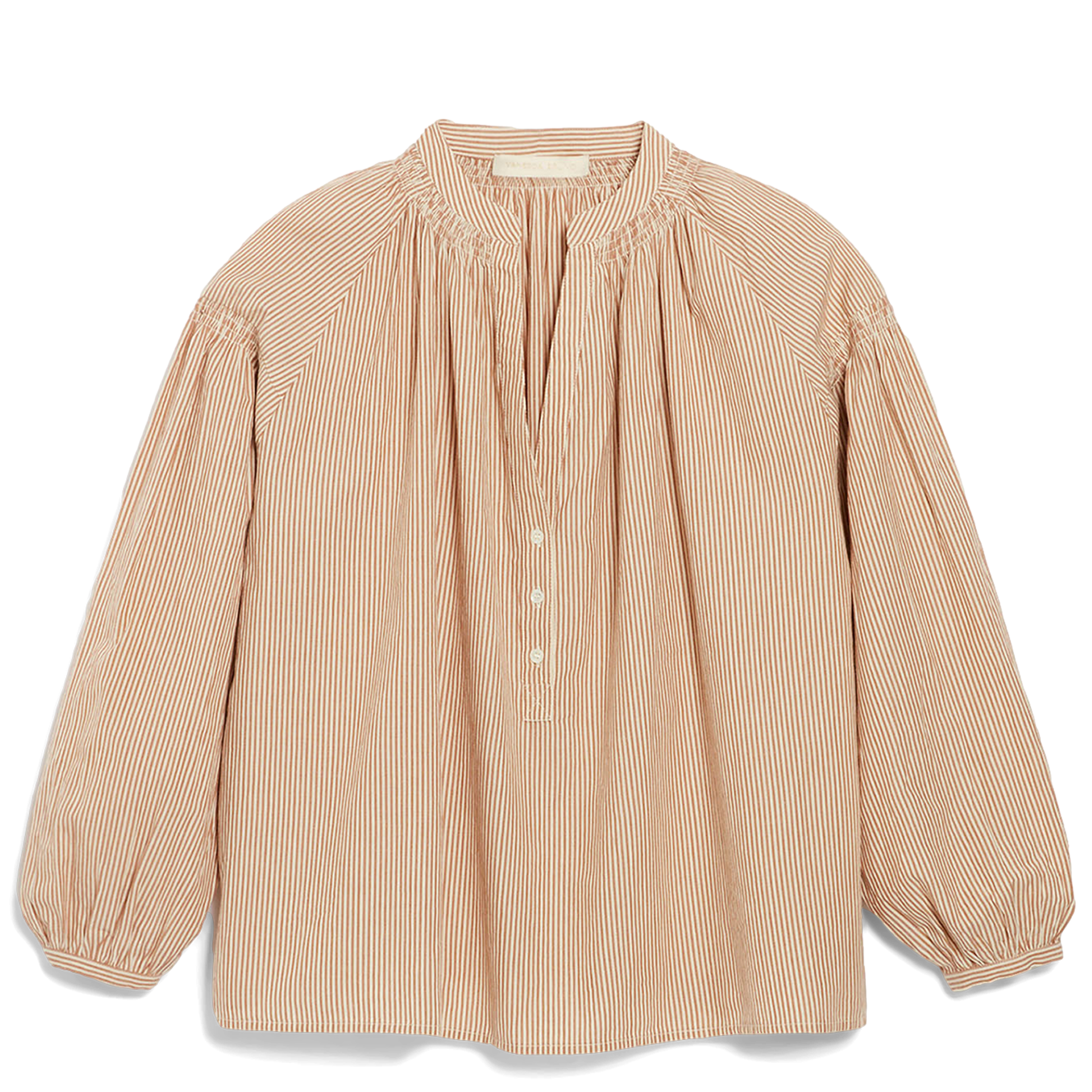 NIPOA - Blouse ample rayée en coton | Marron