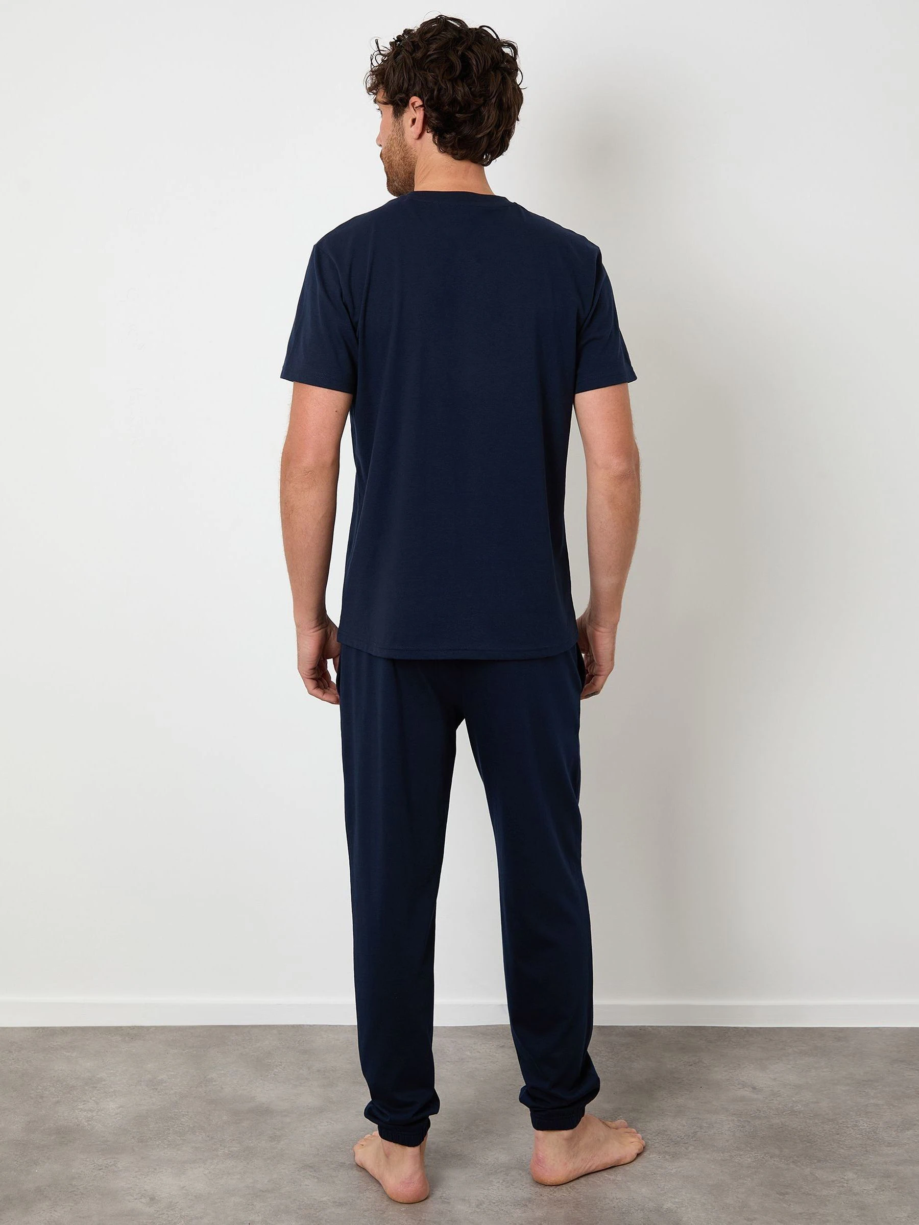 Marineblauw - Threadbare pyjamaset