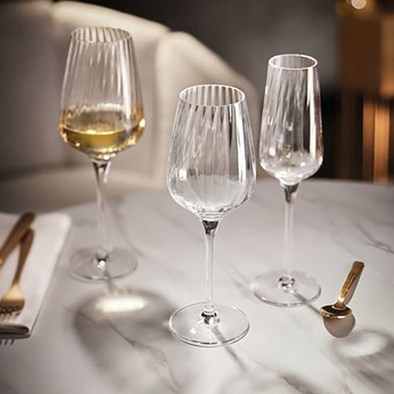 Chef & Sommelier Ensemble 6 Flûtes à Champagne + 12 Verres à pied Symétrie transparents