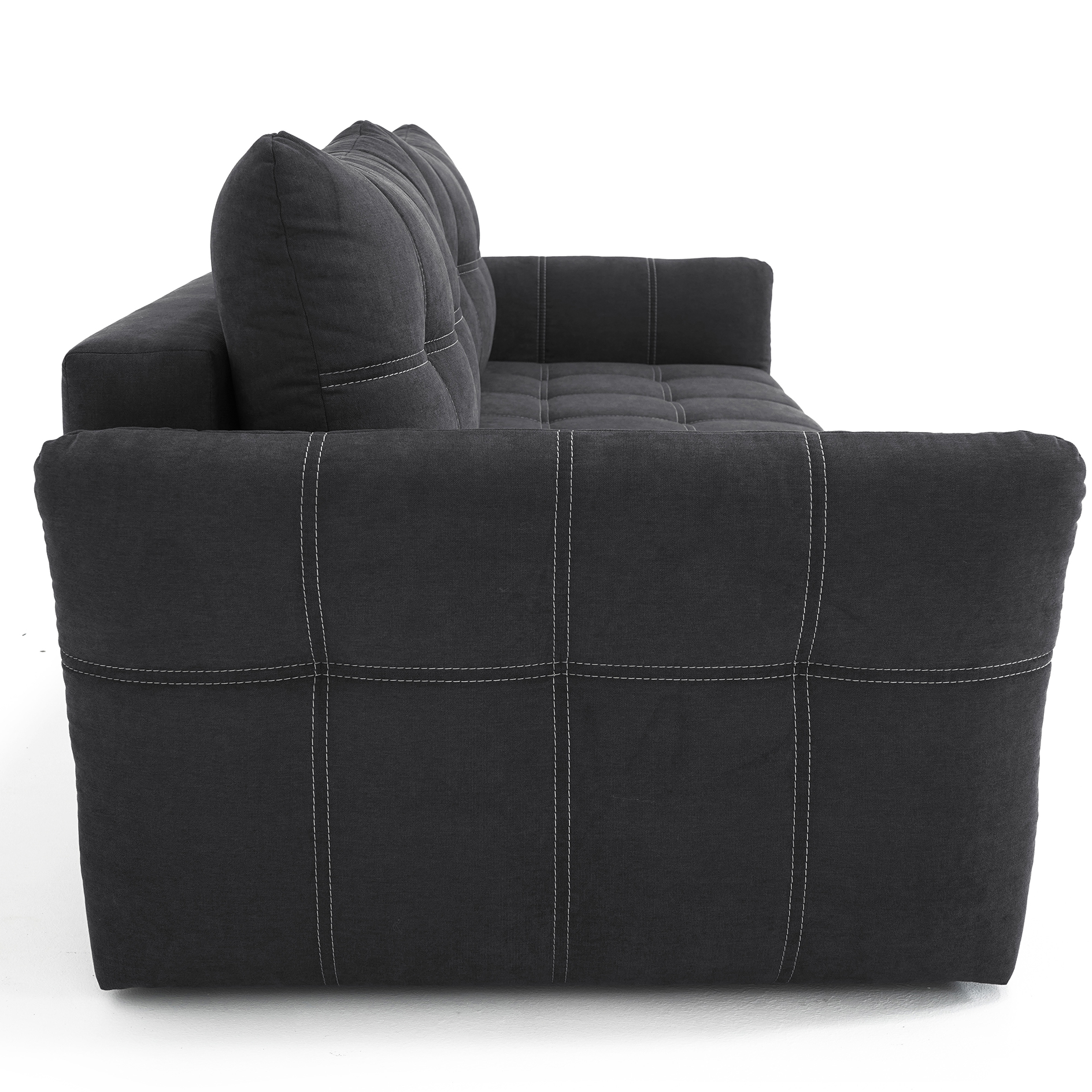 Schlafsofa - schwarz - regulierbare Armlehnen