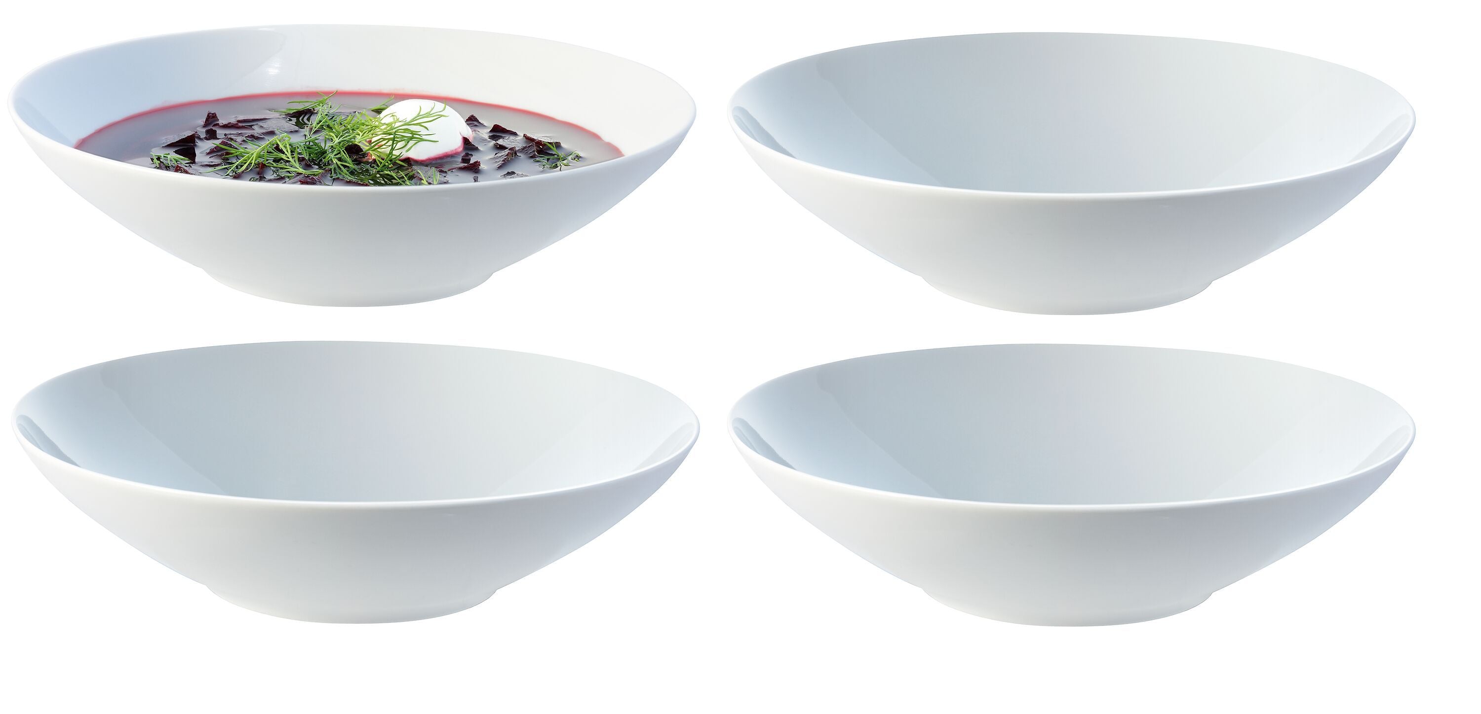 Dine Suppen-/Pastateller 4er Set Ø24cm - Weiss / H: 6.0 cm