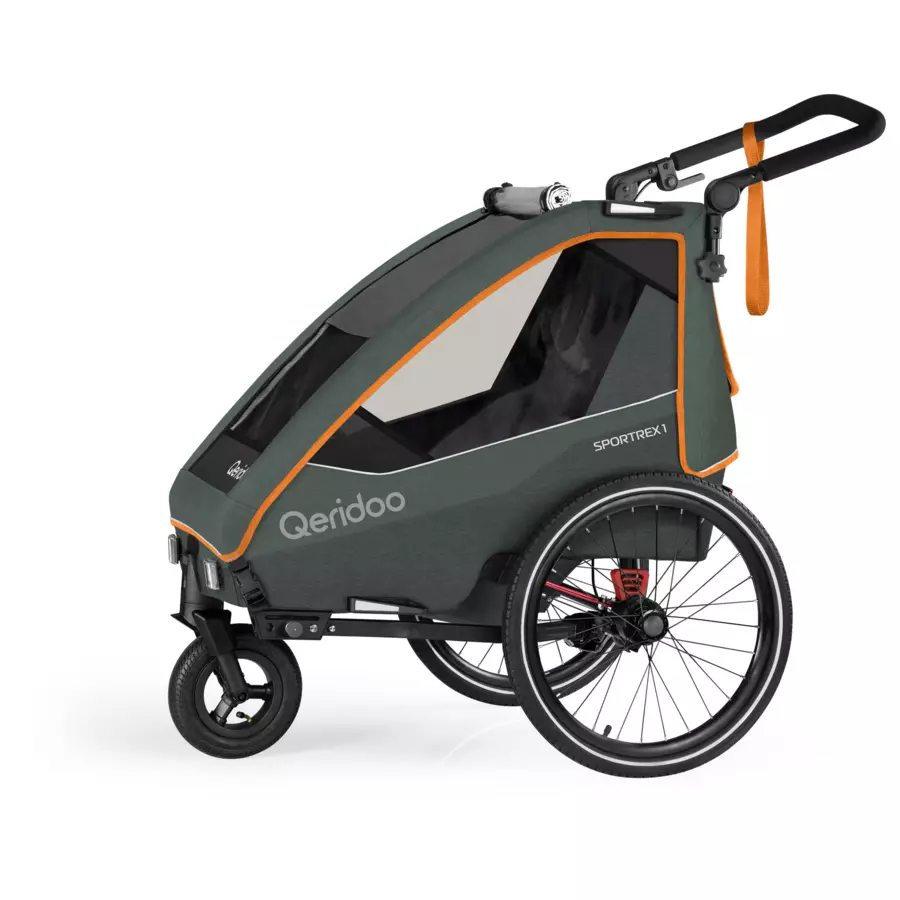 Qeridoo® Kinderfahrradanhänger Sportrex1 Limited Edition Forest Green