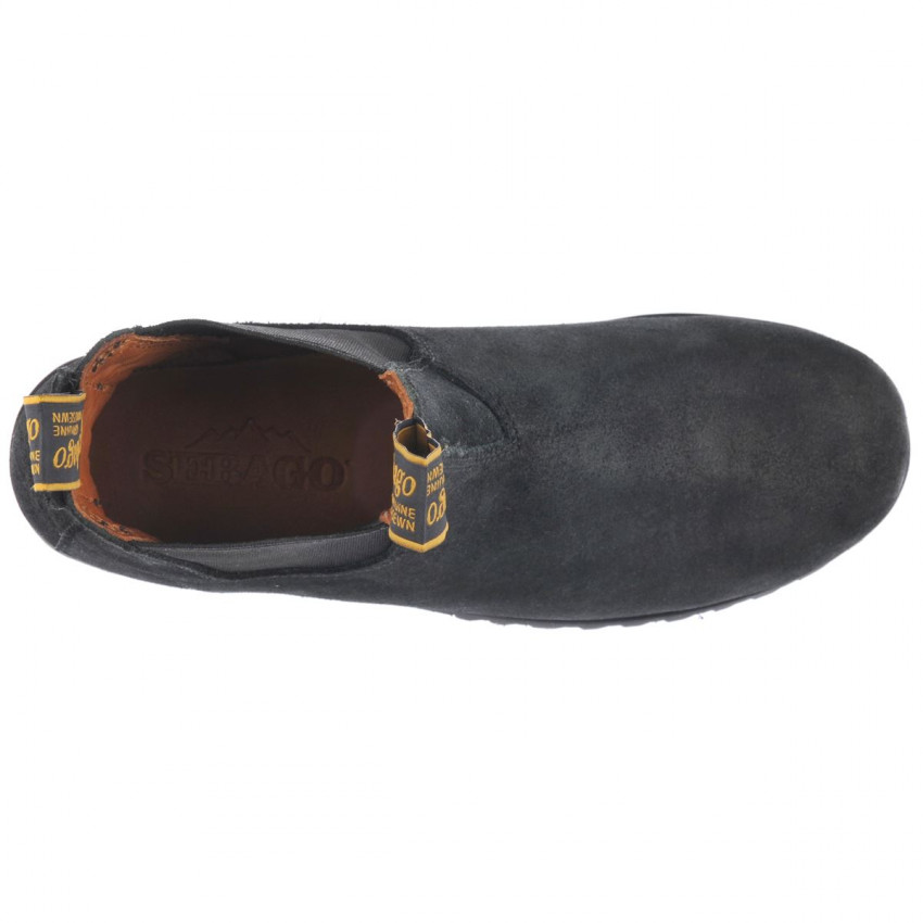 YANSA LUG SUEDE WAXY WOMAN-Bottines Chelsea femme en cuir pleine fleur Black
