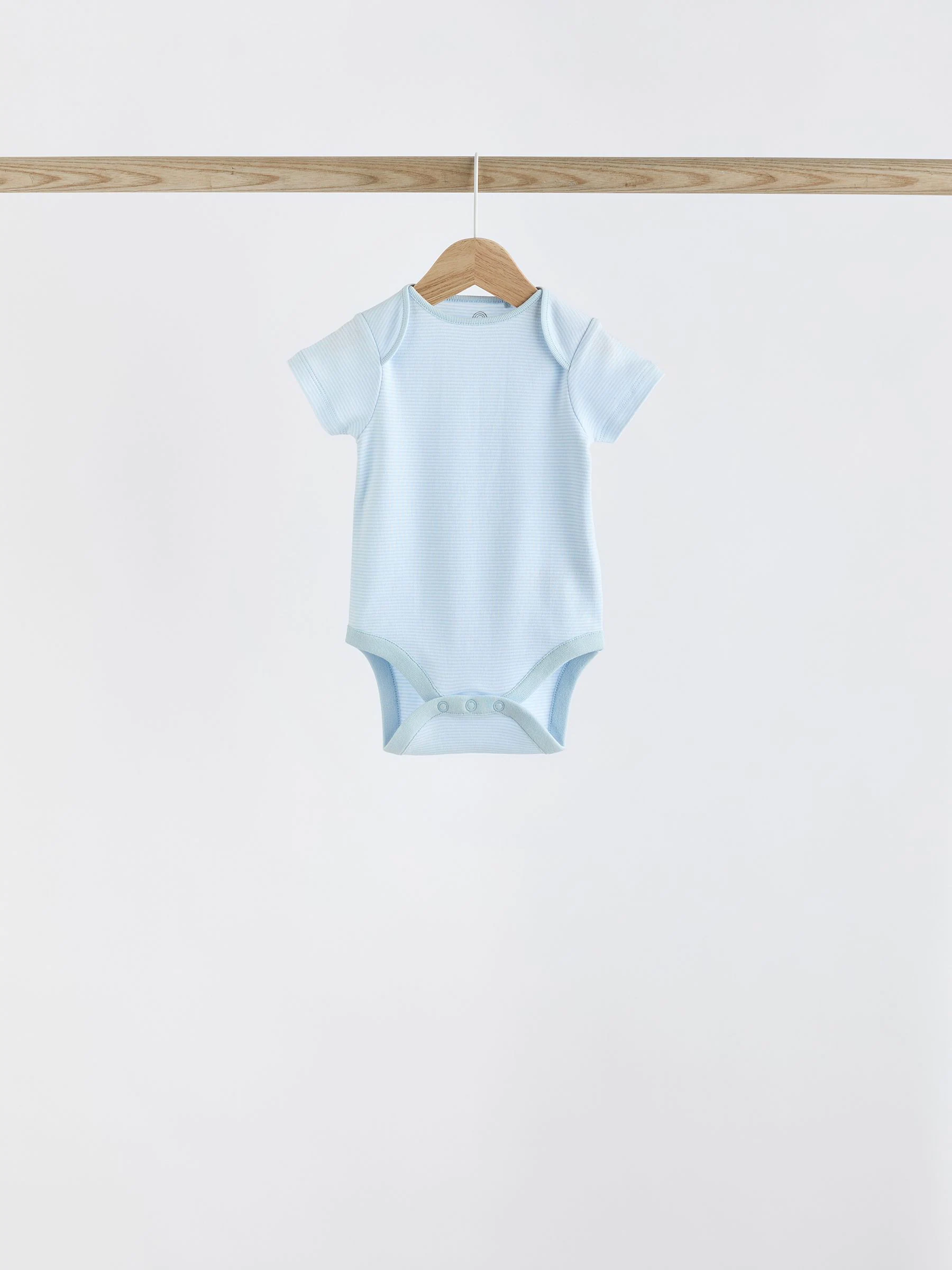 Blauw - Beer Baby Bodysuits met korte mouwen