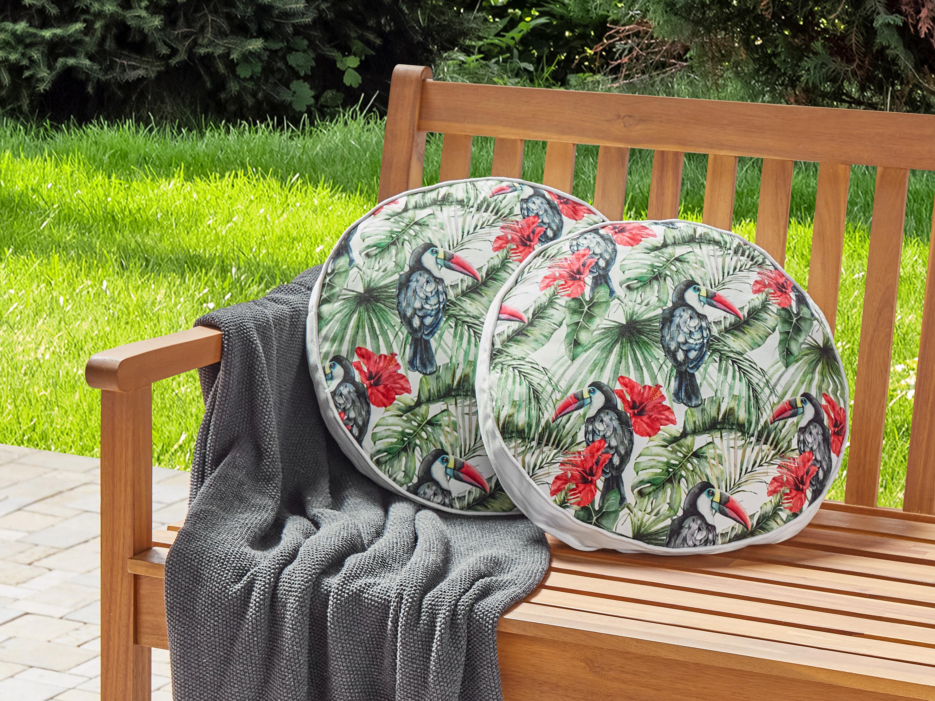 Set van 2 tuinkussens MALLARE dierenprint 40 x 40 cm Groen