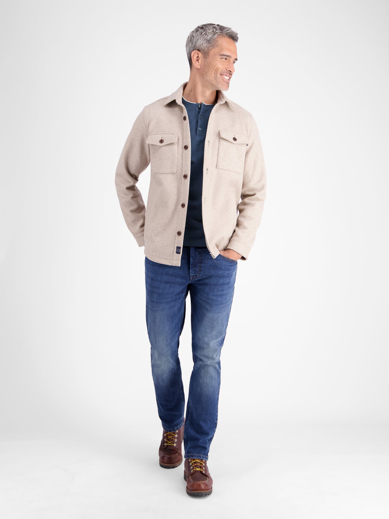 Serafino-Langarmshirt für Herren