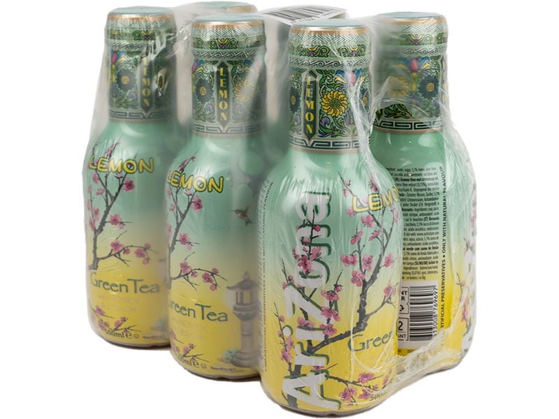AriZona Green Tea Lemon 6 x 0.5 l Erfrischungsgetränk kombiniert grünen Tee mit frischer Zitrone und feiner Honigsüsse