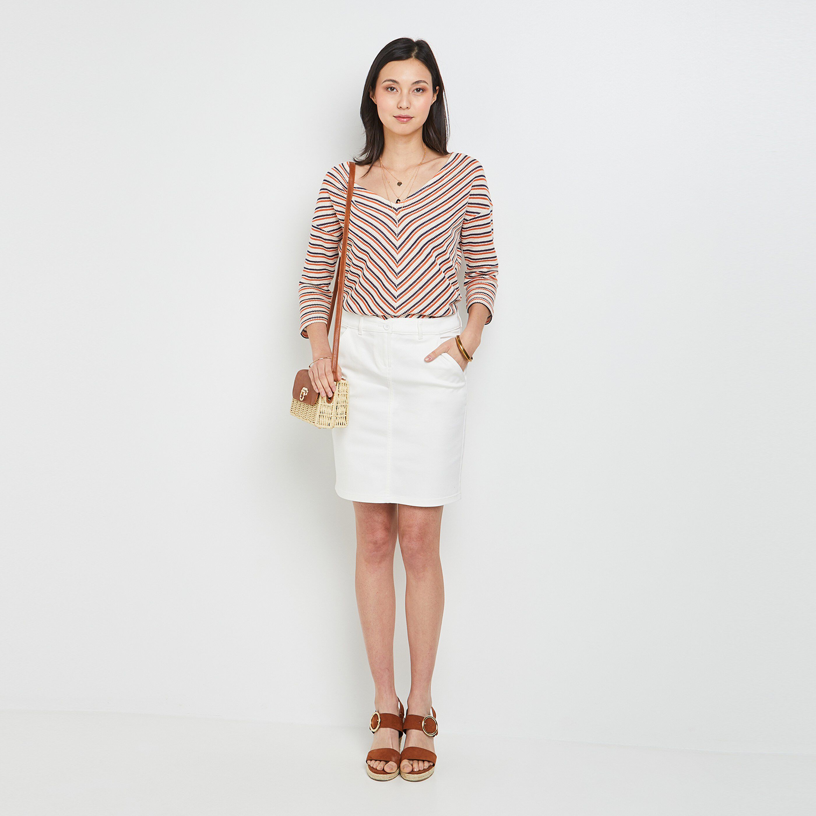 Jupe en toile femme - BLANC
