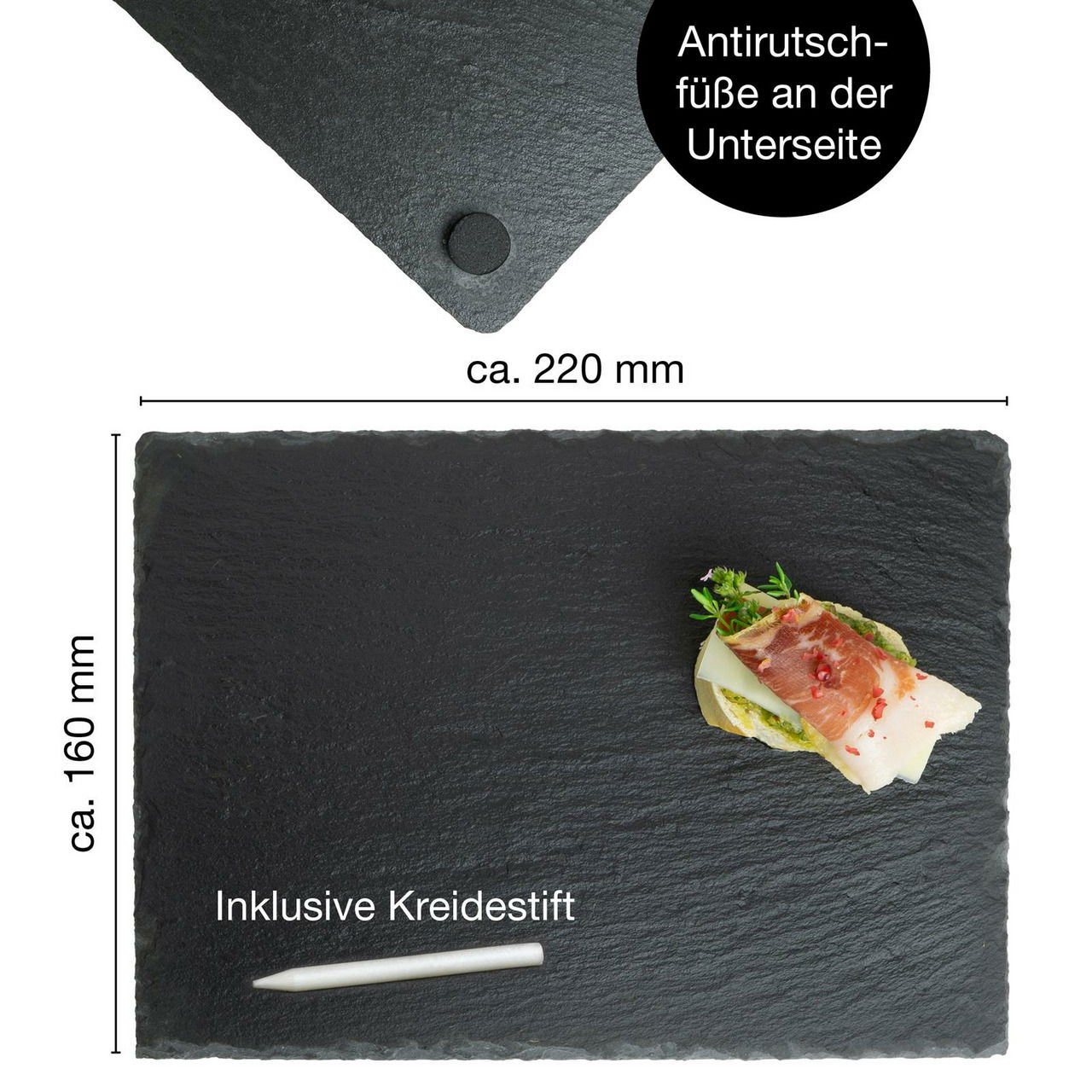 Moritz & Moritz Schiefer-Servierplatten Thyme 6-tlg.