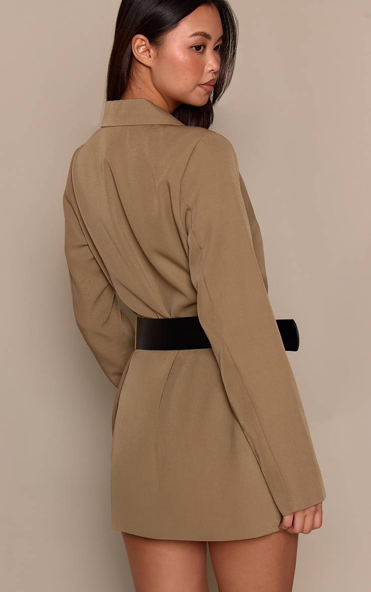 Kaki Robe Blazer Cache-cœur Avec Ceinture