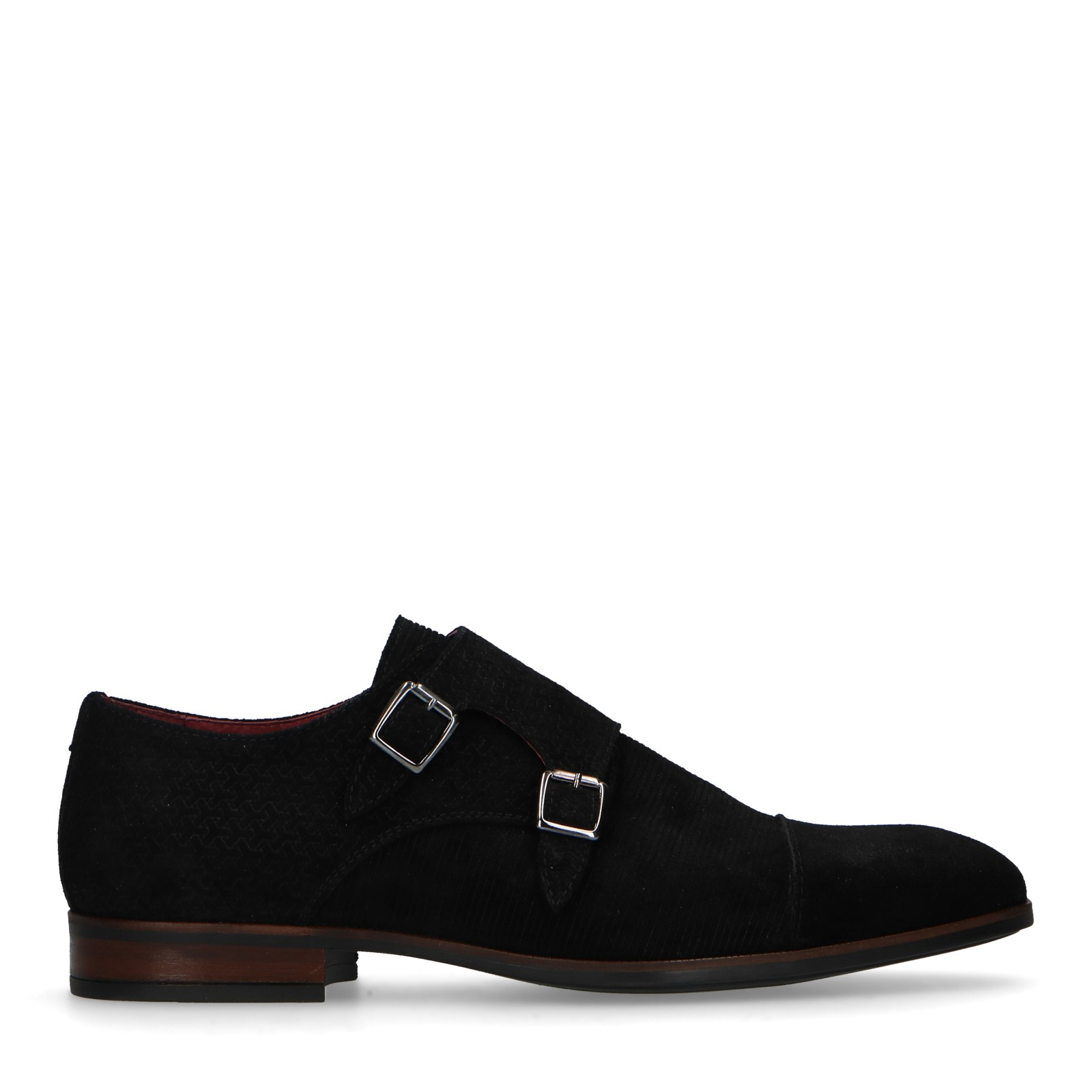 Zwarte suède gespschoenen