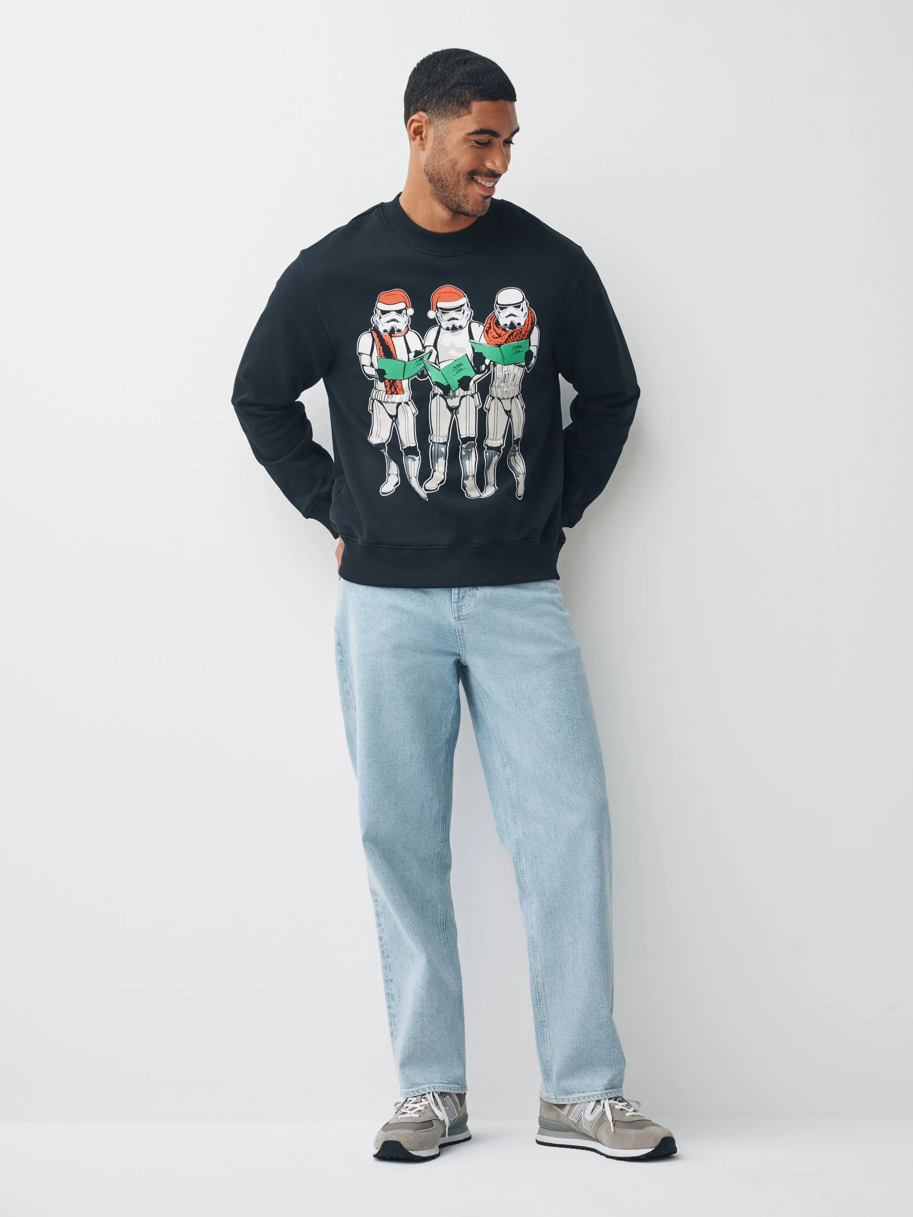 Zwart - Star Wars Stormtrooper Kerstmis Graphic Licentie Ronde hals Sweatshirt
