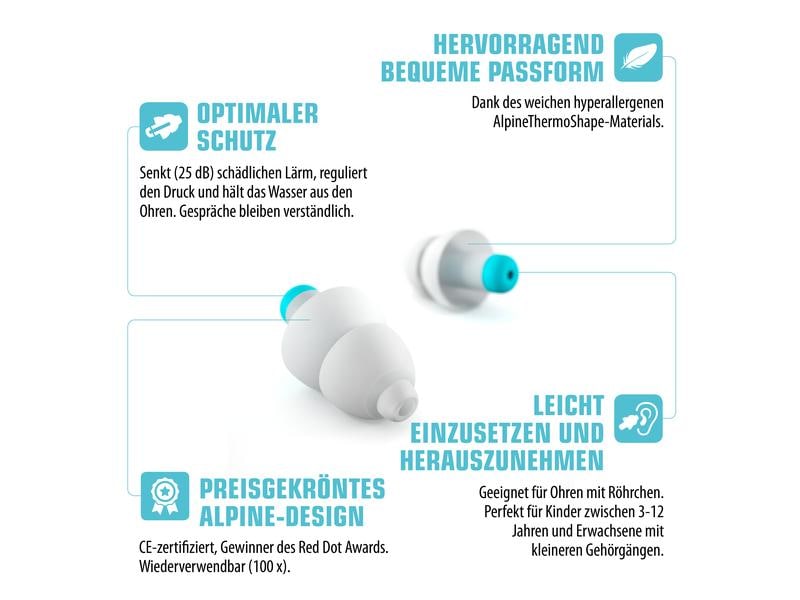 Alpine Pluggies Kids Gehörstöpsel 1 Paar Silikonfreier Gehörschutz