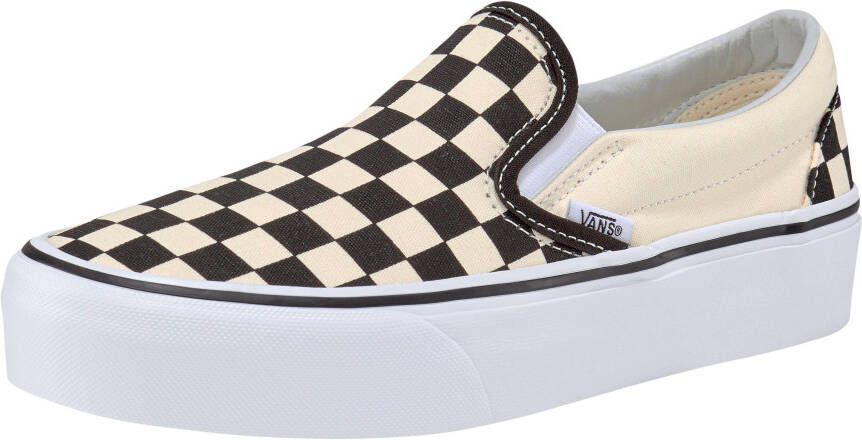Vans Classic Slip-On Platform Sneakers Unisex Black And White Checker White