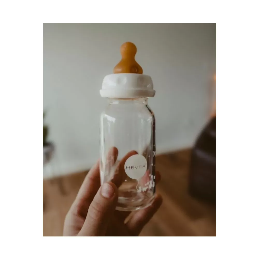 Hevea Baby Glasflaske 120 ml - 2 pak