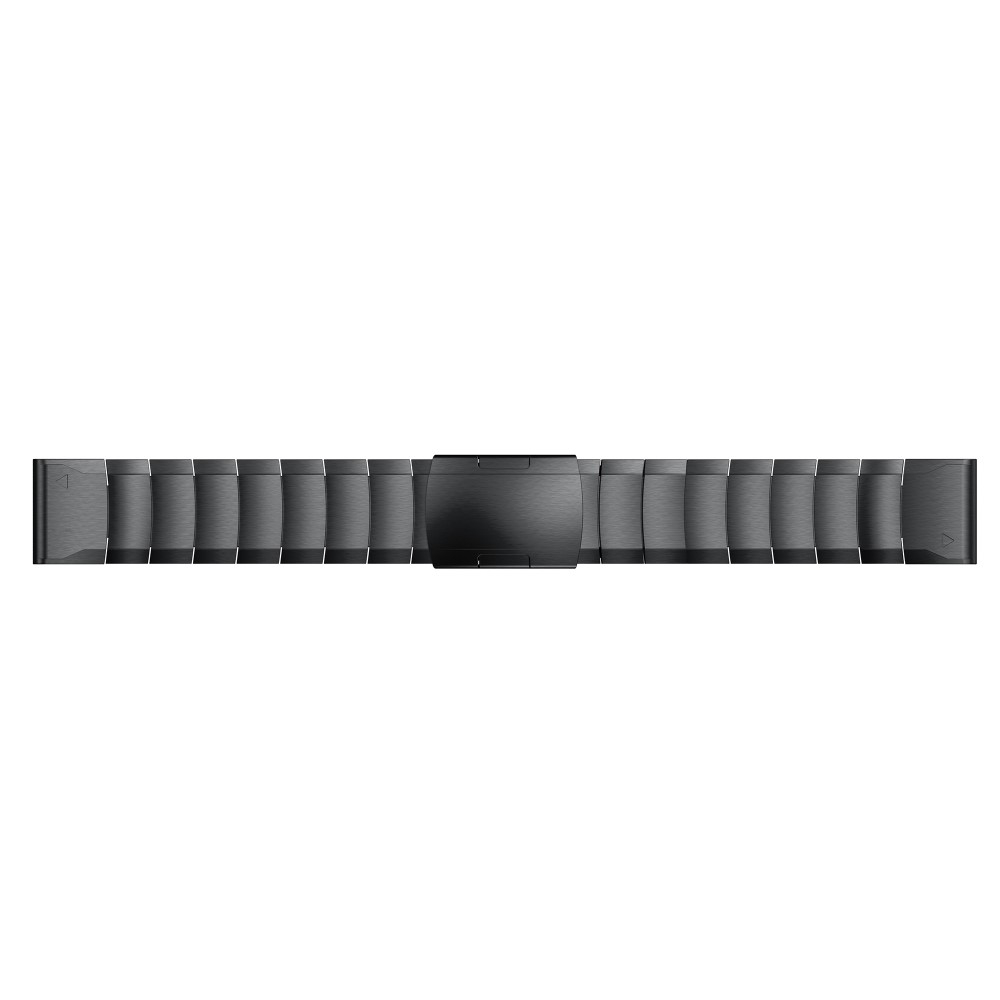 Garmin Edelstahl Armband mit Butterfly Verschluss mit 20mm Schnellverschluss (Gelenkumfang: 220mm) - Schwarz