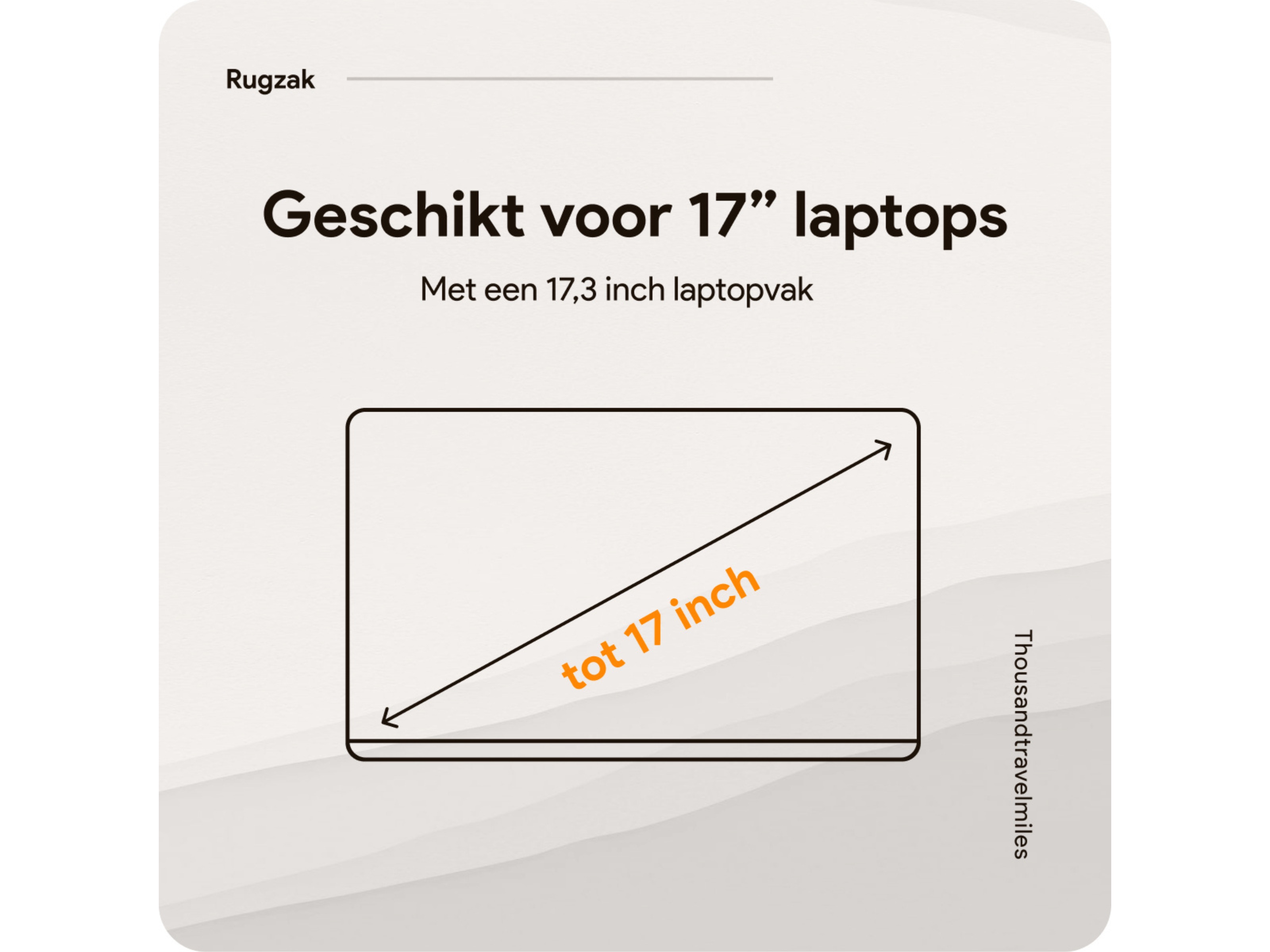 Thousandtravelmiles 26 liter rugzak met laptopvak - Black