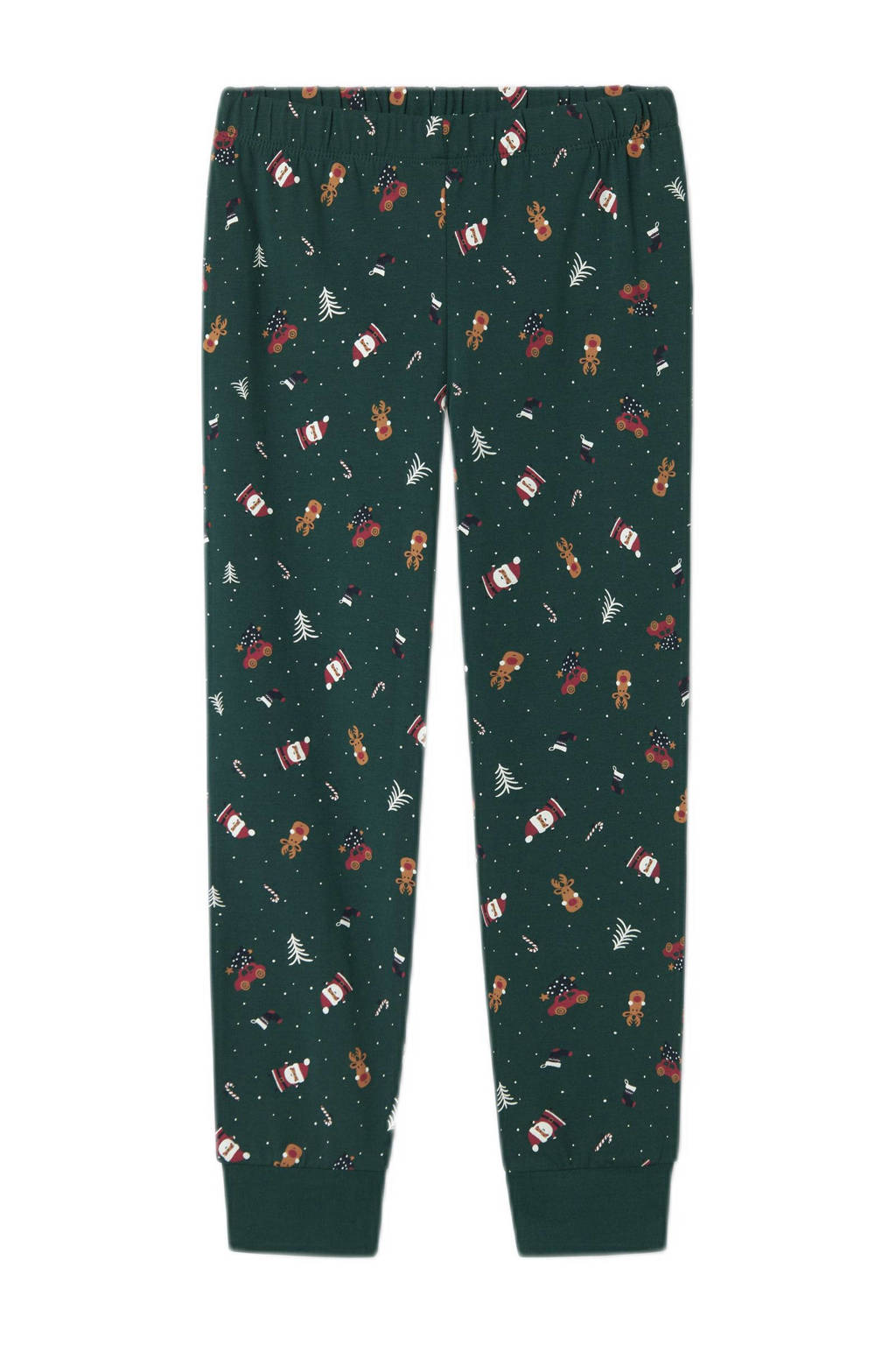 NAME IT kerstpyjama NKNVISMAS met all over print donkergroen