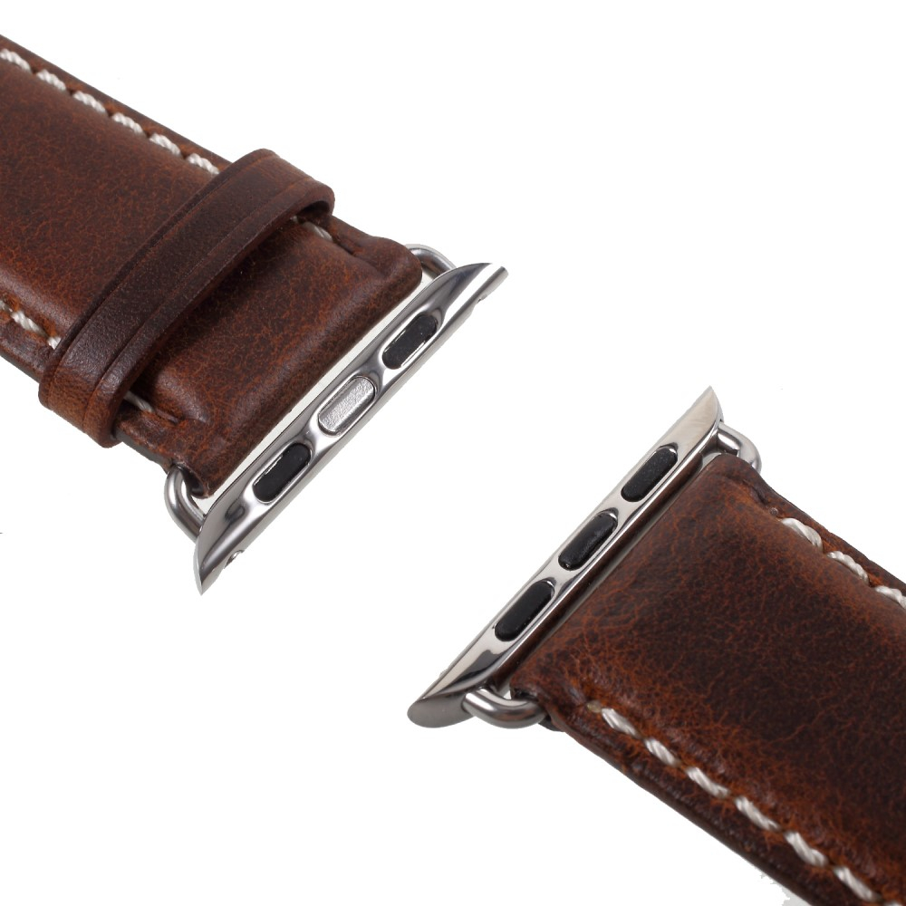 Apple Watch (49/46/45/44 mm) Echtleder Vintage Armband mit Dornschliesse (Gelenkumfang: 180-220mm) - Braun